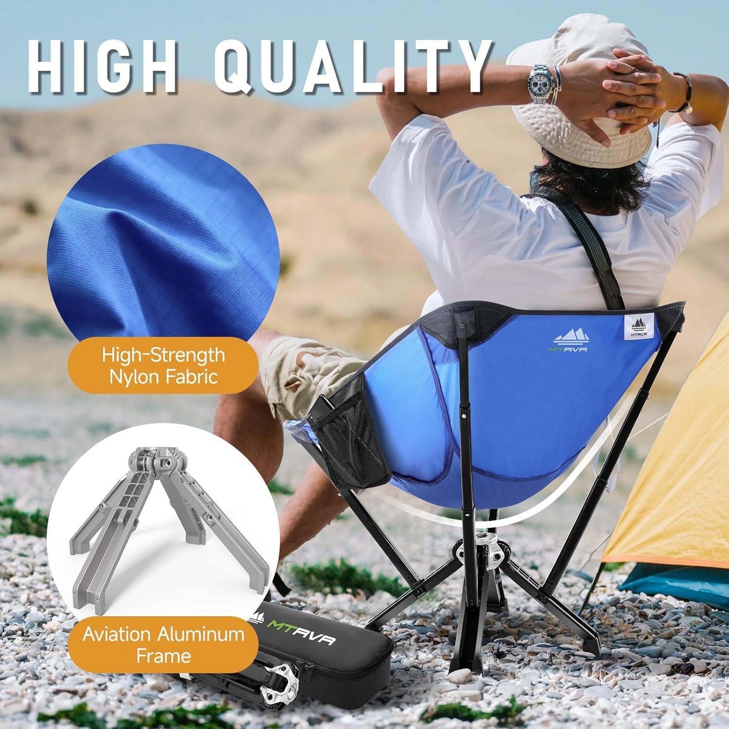 Silla de Camping Plegable MTRVR Azul Clásico 272 Kg