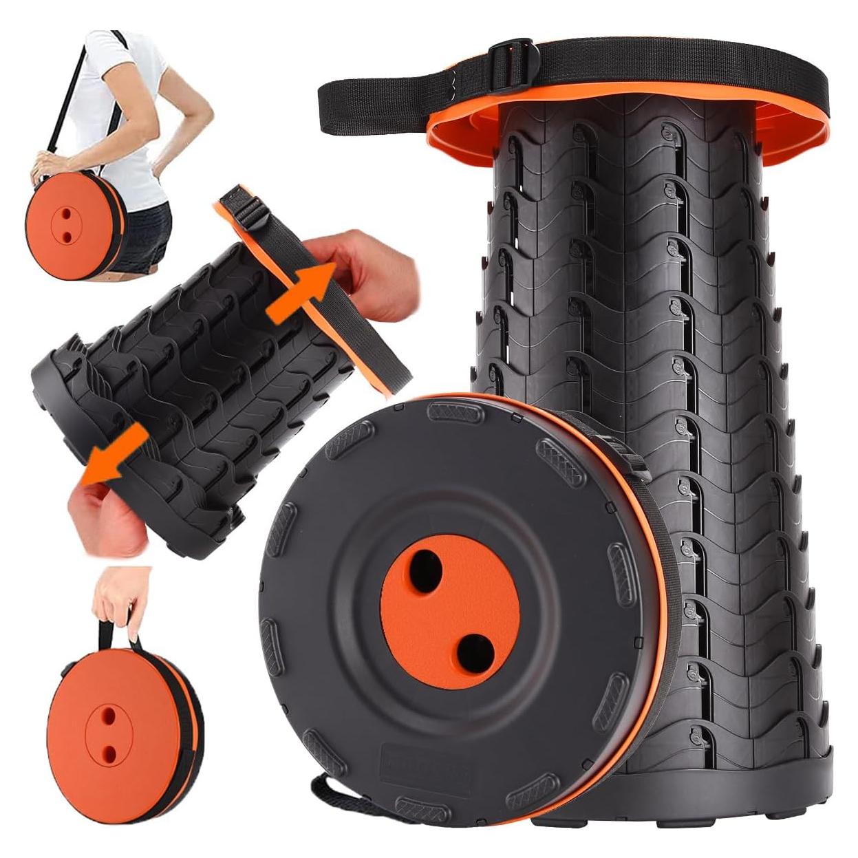 Taburete Plegable Fishboy Telescópico 181kg Naranja