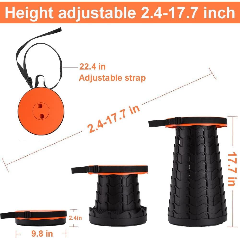 Taburete Plegable Fishboy Telescópico 181kg Naranja