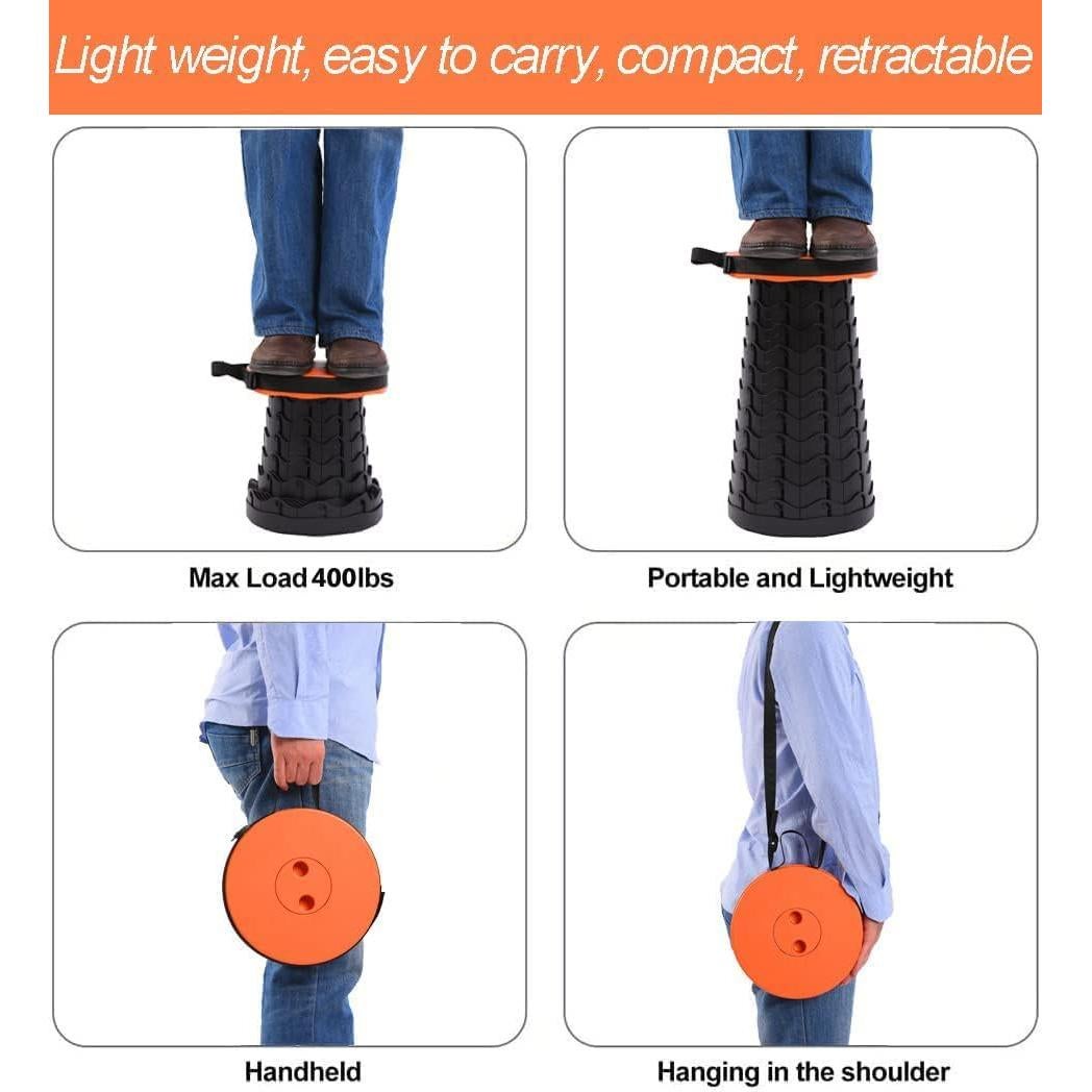 Taburete Plegable Fishboy Telescópico 181kg Naranja