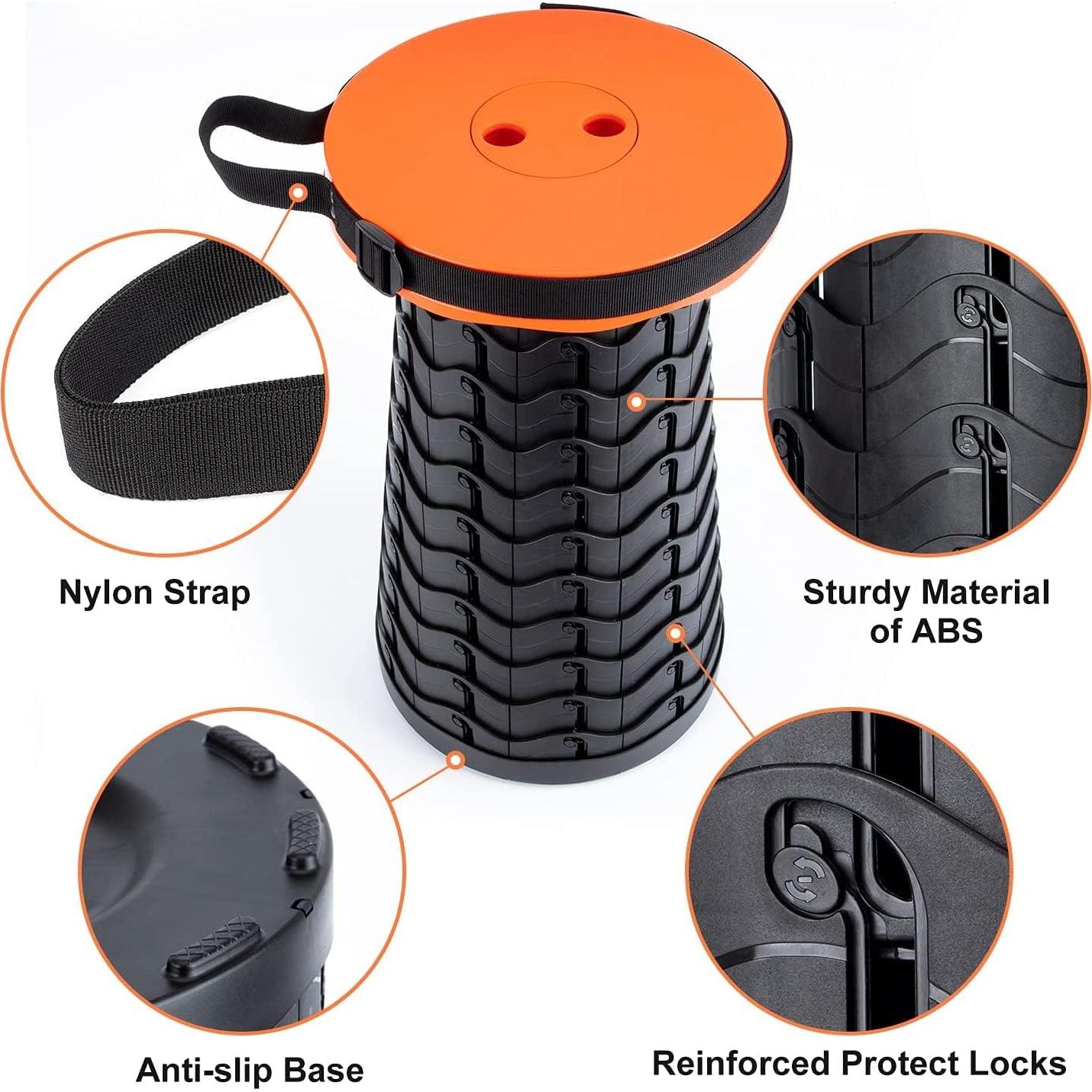 Taburete Plegable Fishboy Telescópico 181kg Naranja