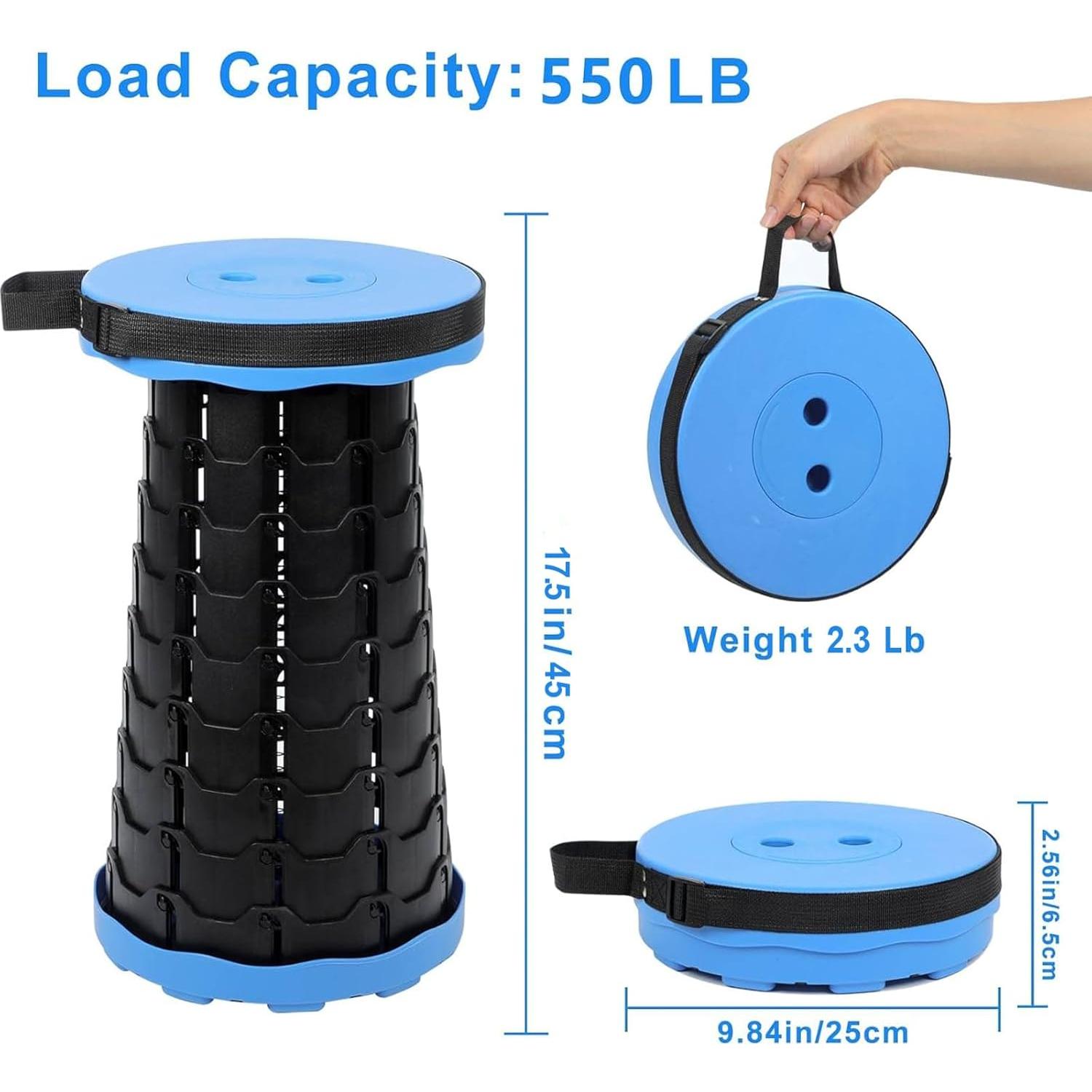 Taburete Telescópico Plegable VOLIXOD Azul 250kg 6.5-44.5cm