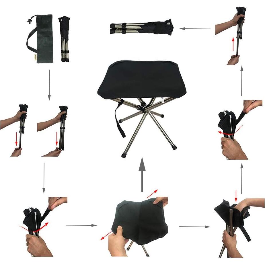 Taburete Plegable LIBOSULV para Camping y Viajes 115.7kg