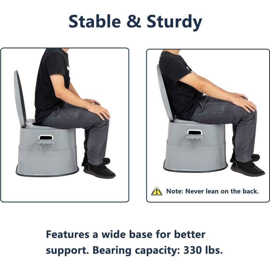 Inodoro Portátil VINGLI Gris | Compacto y Desmontable 2.5 kg