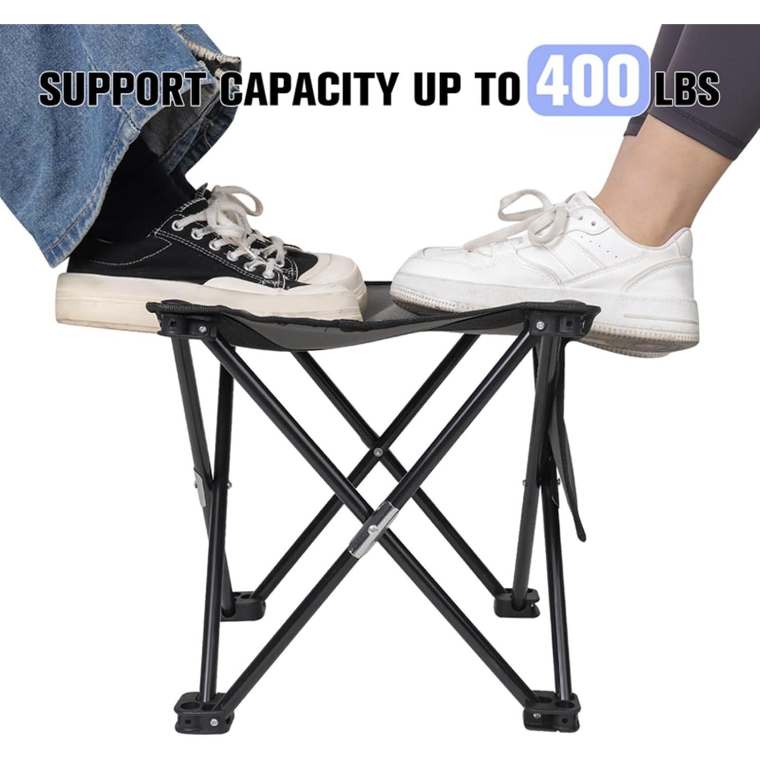 Taburete de Camping Plegable KABOER 2 Pack Gris 181.4 kg