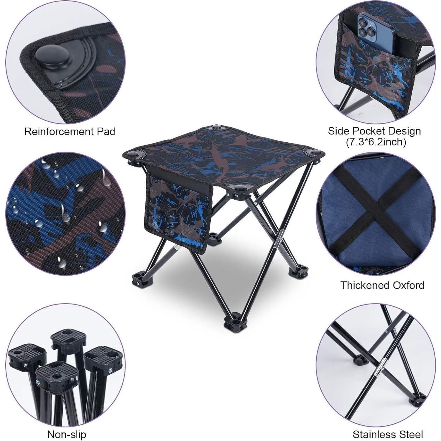 Taburetes de Camping Plegables VOLIXOD - 2 Piezas, 181 kg