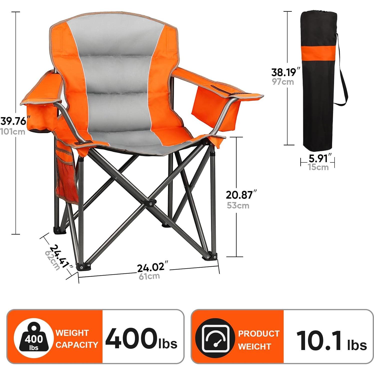 Paquete de 2 Sillas de Camping Northroad Plegables 182 KG