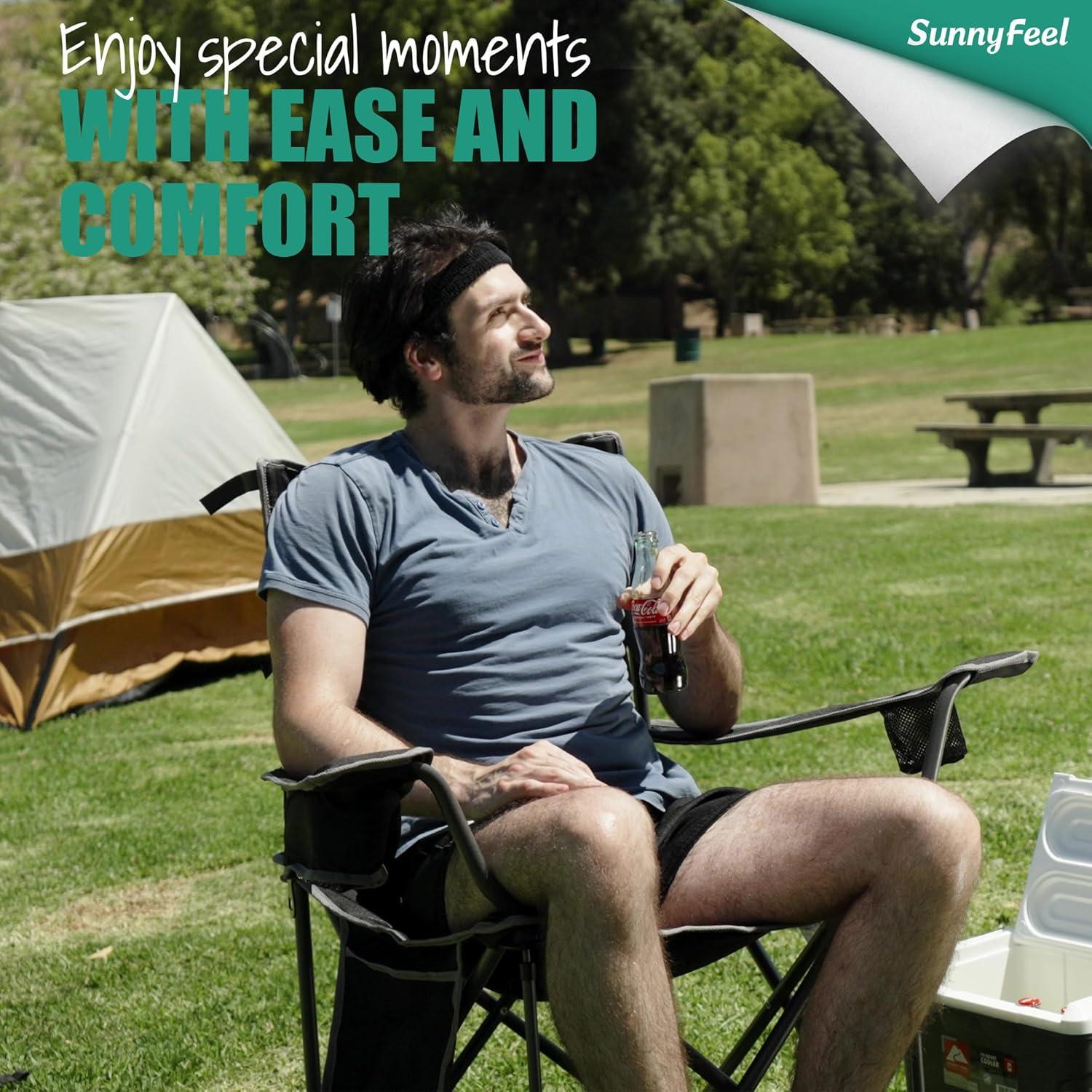 Silla de Camping Plegable Sunnyfeel XL 500 LBS Negra