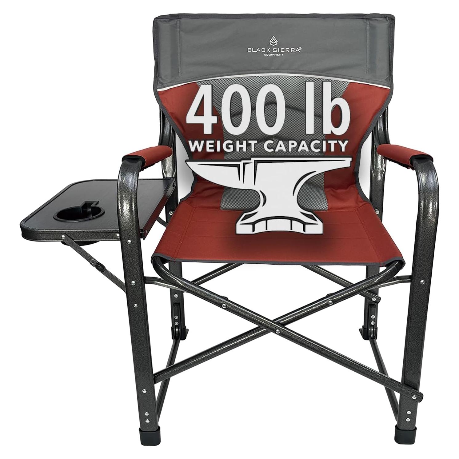 Silla Plegable Black Sierra DRCH-012 con Mesa Lateral 181 kg