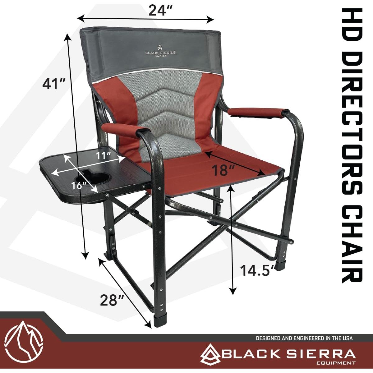 Silla Plegable Black Sierra DRCH-012 con Mesa Lateral 181 kg