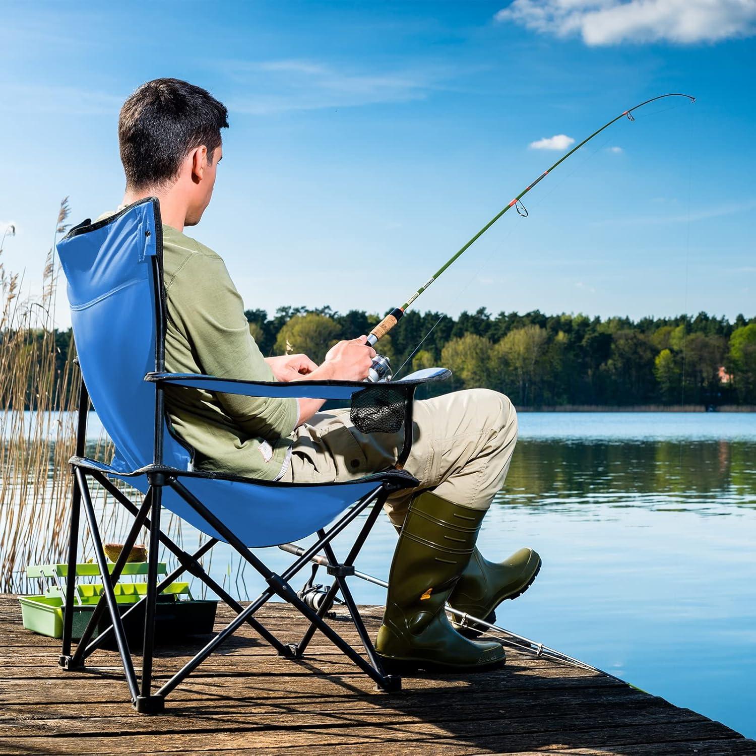 Paquete de 4 Sillas de Camping Plegables FairySandy Azul