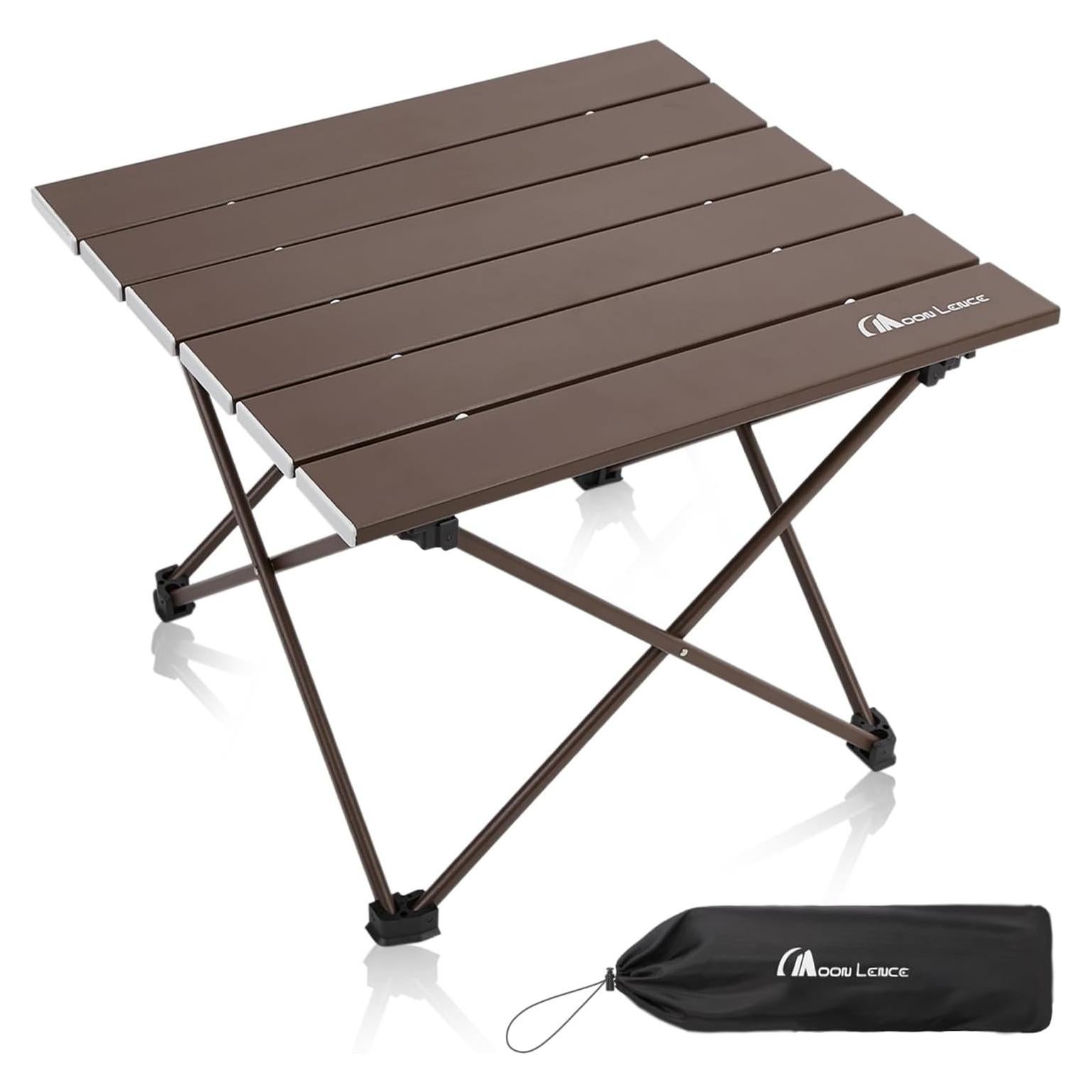 Mesa de Camping Plegable MOON LENCE Aluminio 39.9x35.1cm Moca