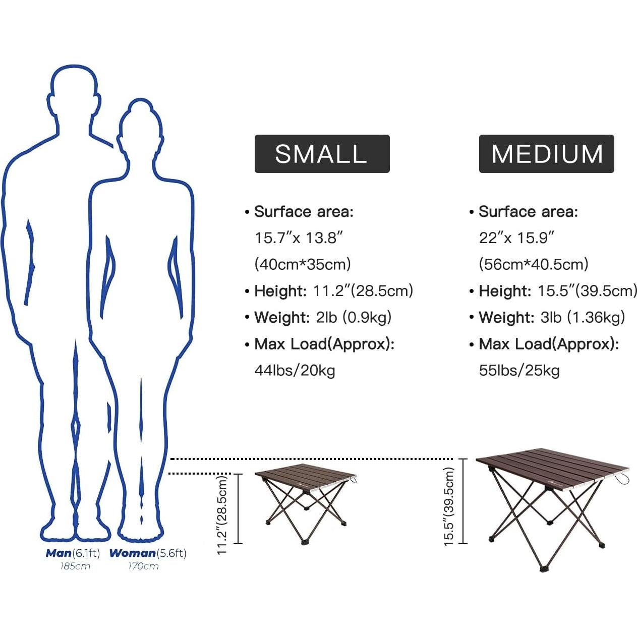 Mesa de Camping Plegable MOON LENCE Aluminio 39.9x35.1cm Moca