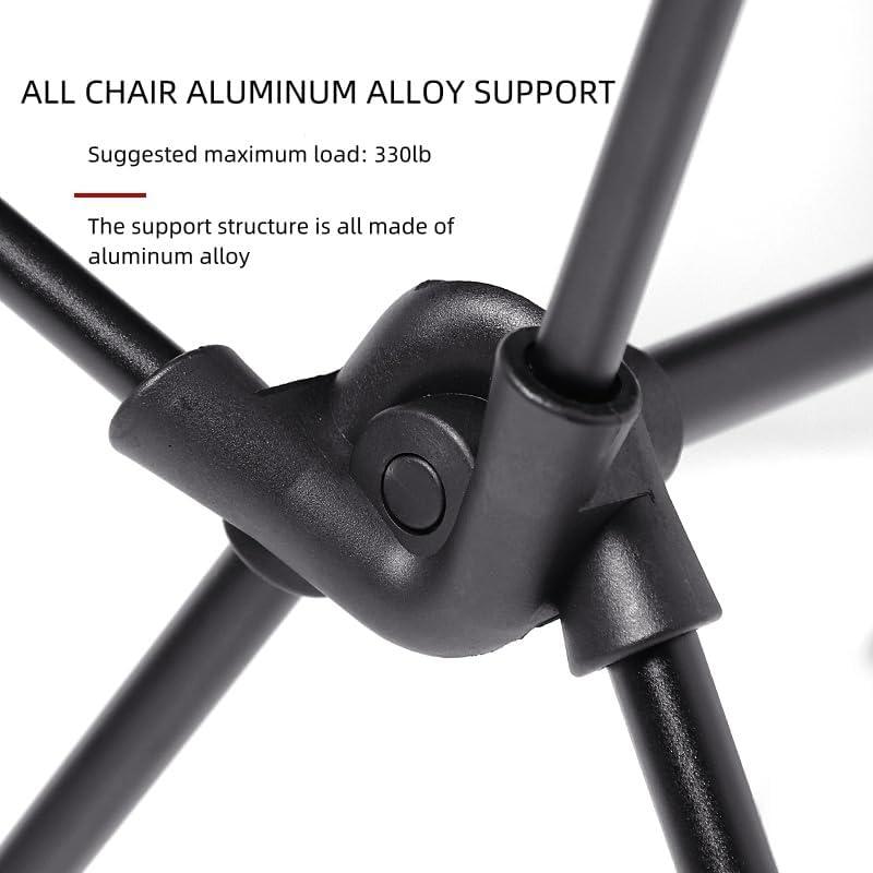 Folding Camping Chair Moon Chair for Adults,Portable Round Chair for Outdoor Hiking, Fishing, Picnic, Camp, Lawn (Black)