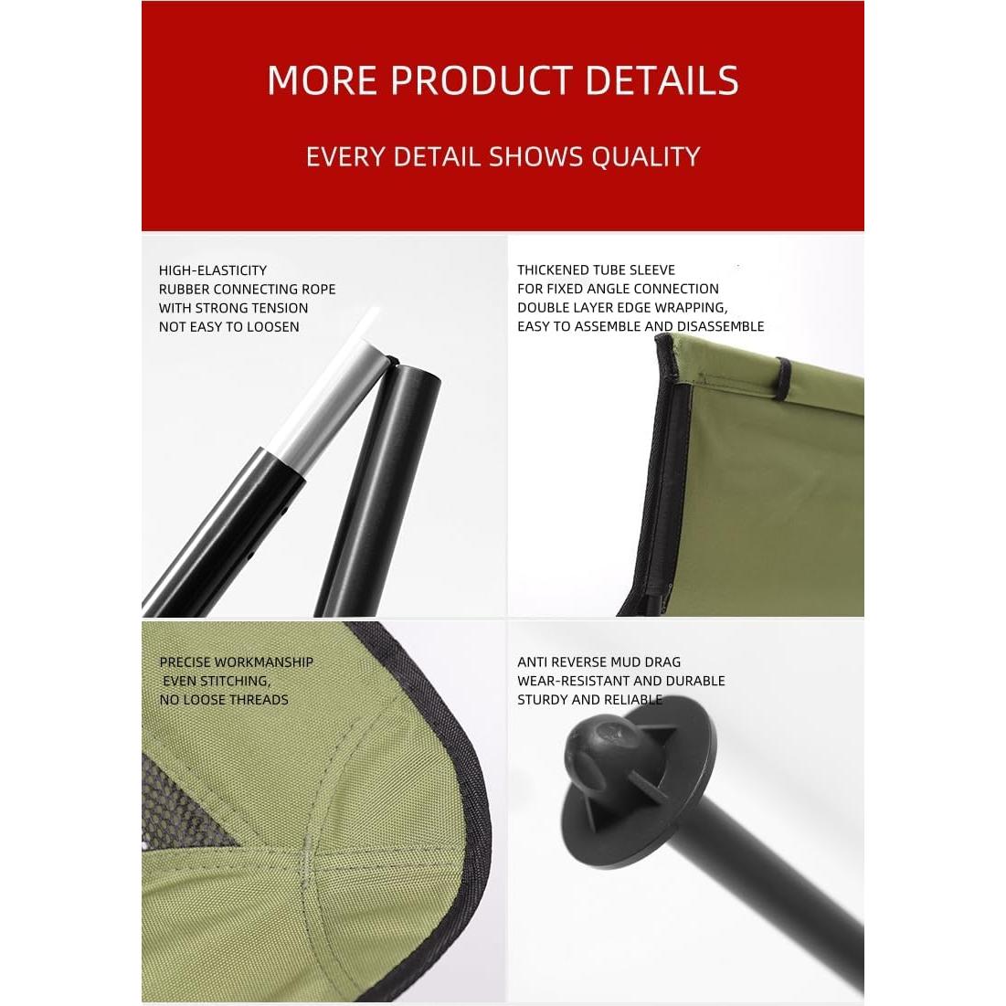 Folding Camping Chair Moon Chair for Adults,Portable Round Chair for Outdoor Hiking, Fishing, Picnic, Camp, Lawn (Black)