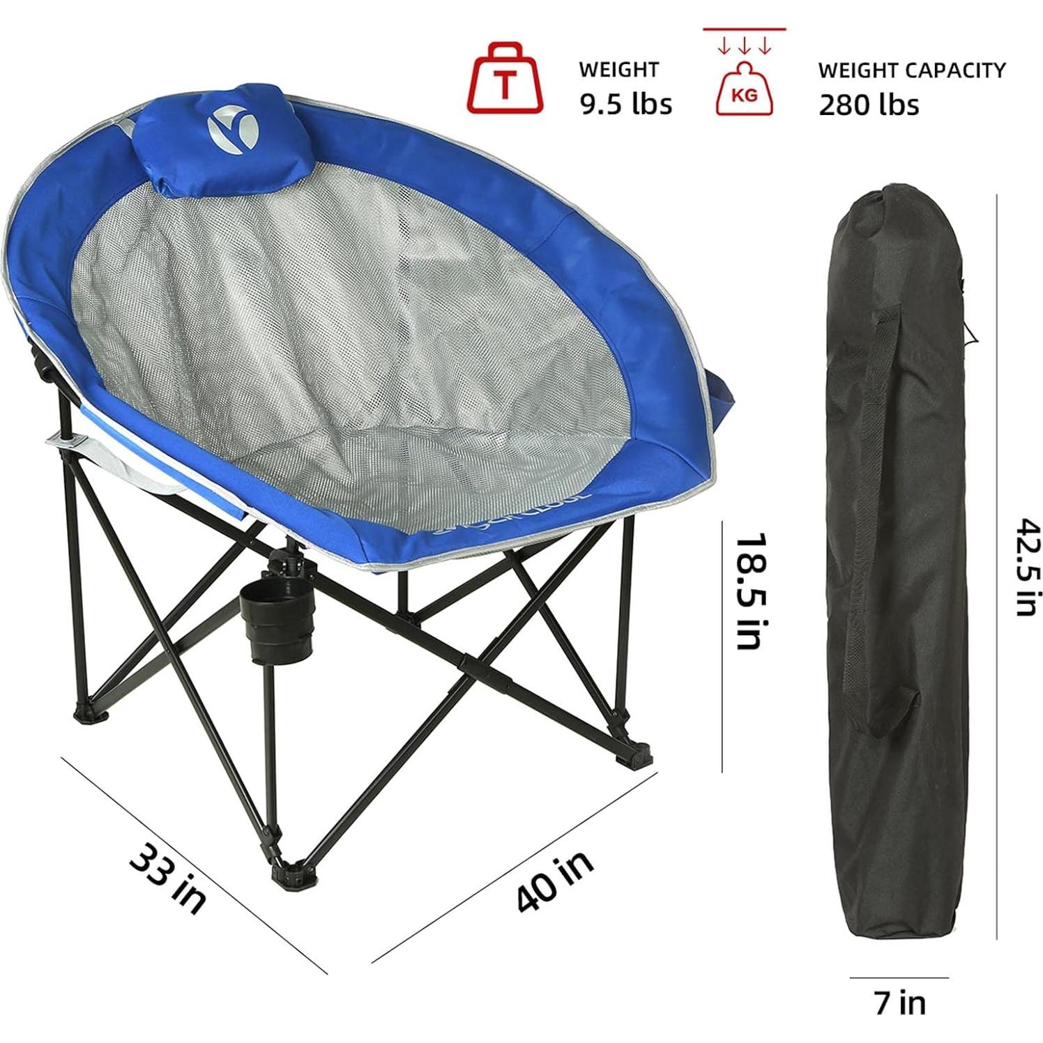 Silla de Camping Plegable Rock Cloud Luna Azul 127 kg