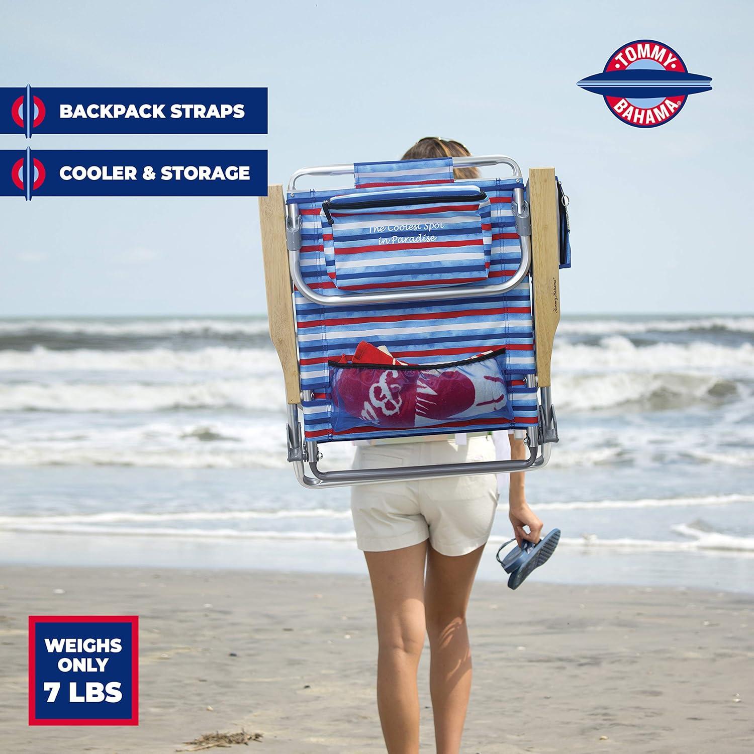 Silla de Playa Plegable Tommy Bahama con Mochila 5 Posiciones