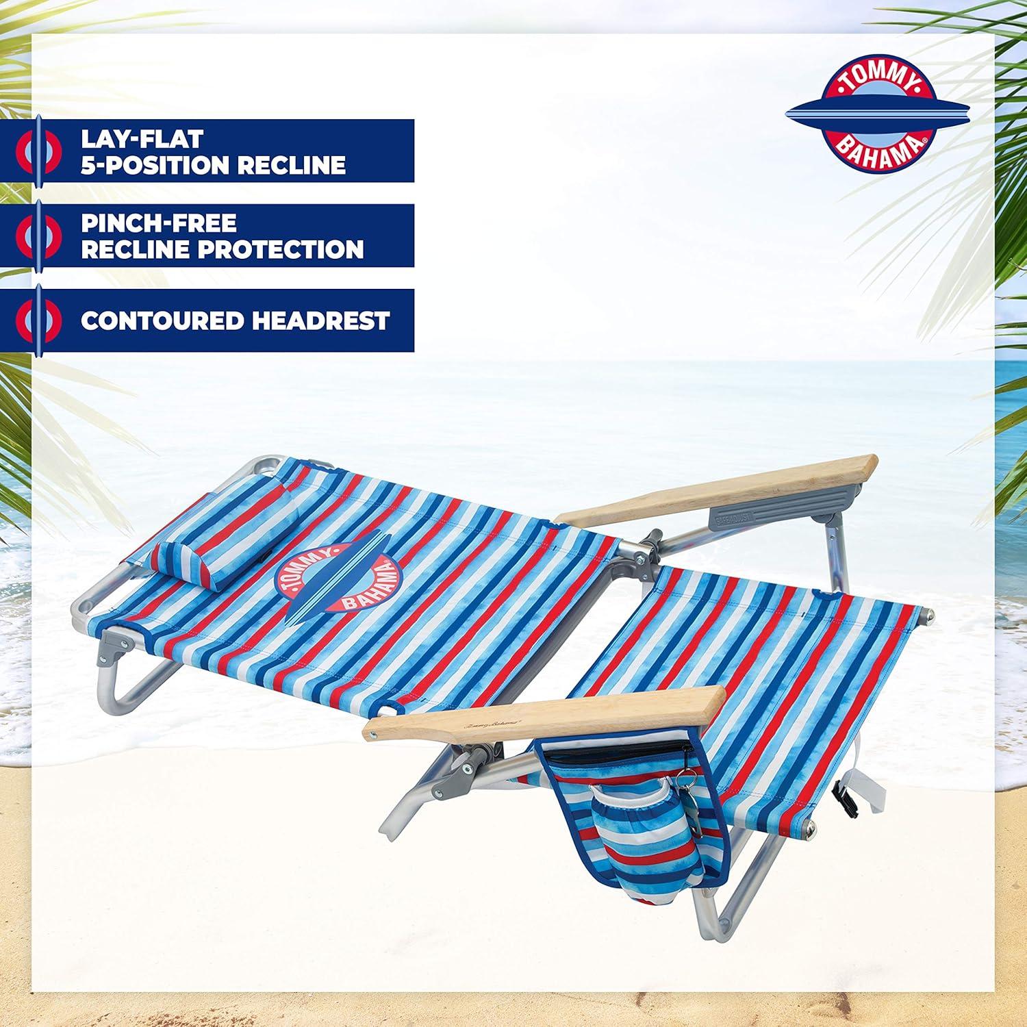 Silla de Playa Plegable Tommy Bahama con Mochila 5 Posiciones