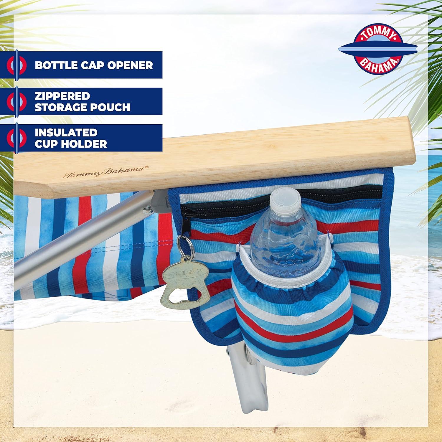 Silla de Playa Plegable Tommy Bahama con Mochila 5 Posiciones