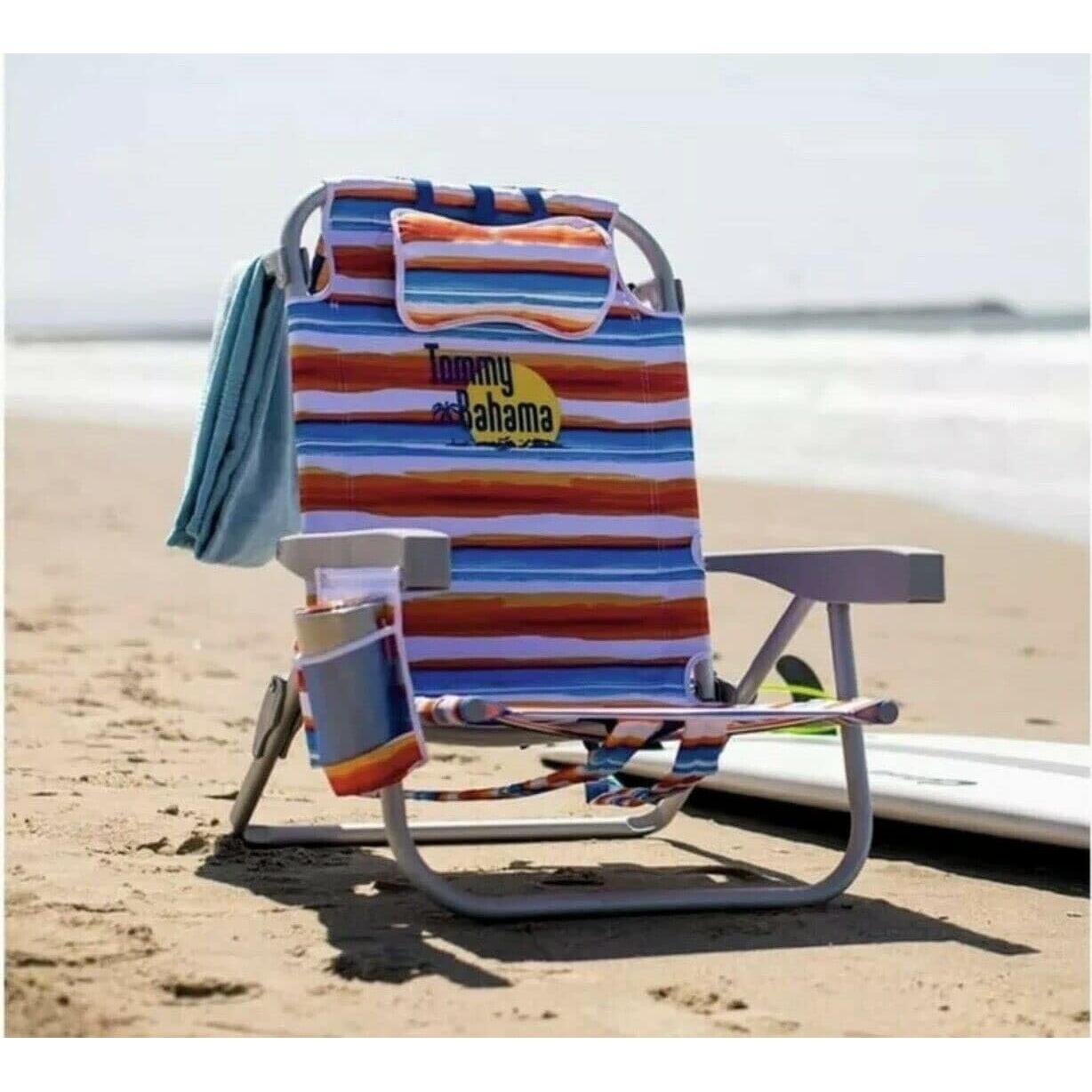 Tommy Bahama Backpack Beach Chair 2 Pack Aluminum (Tropical Sunset)