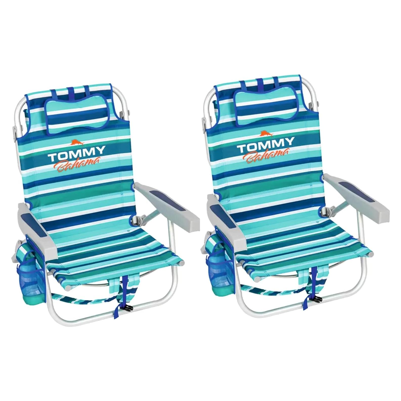 2 Backpack Beach Chairs Stripes 2020 (2Pack)