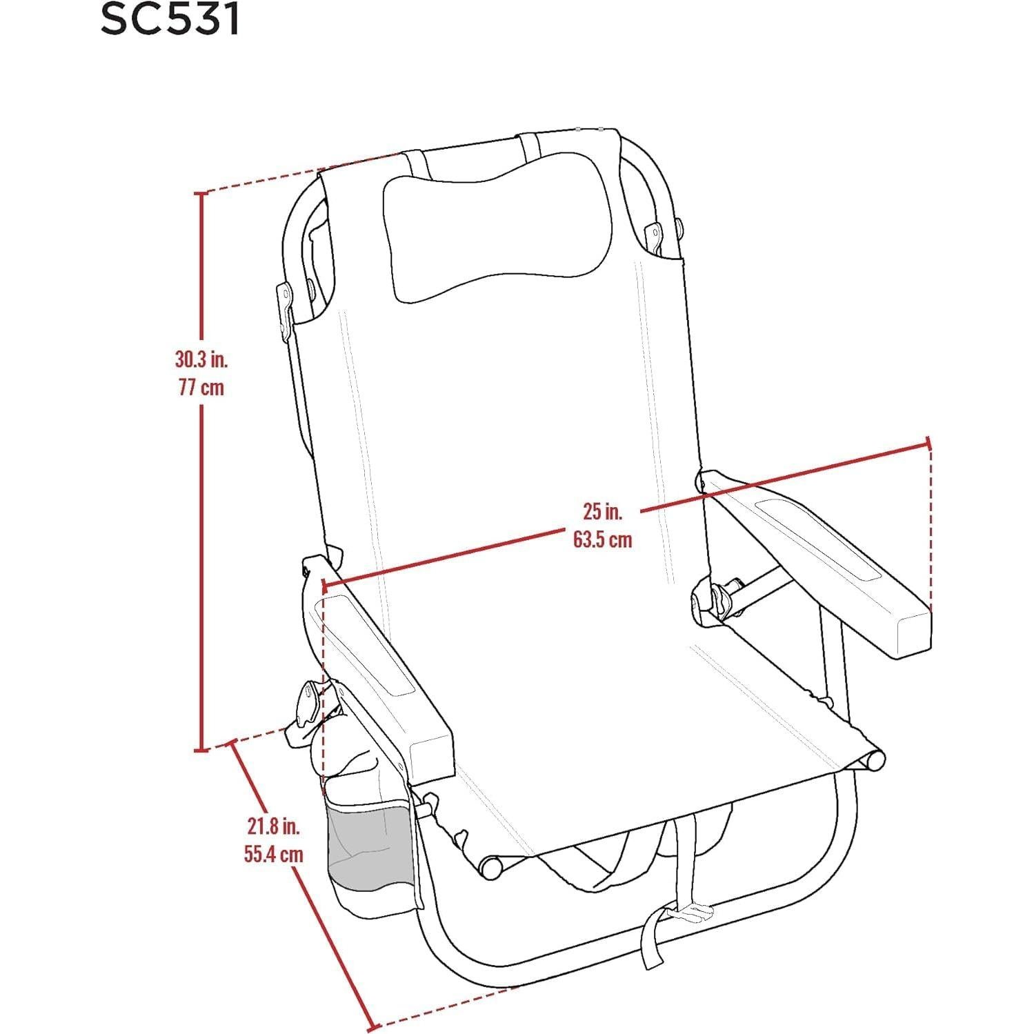 2 Backpack Beach Chairs Stripes 2020 (2Pack)
