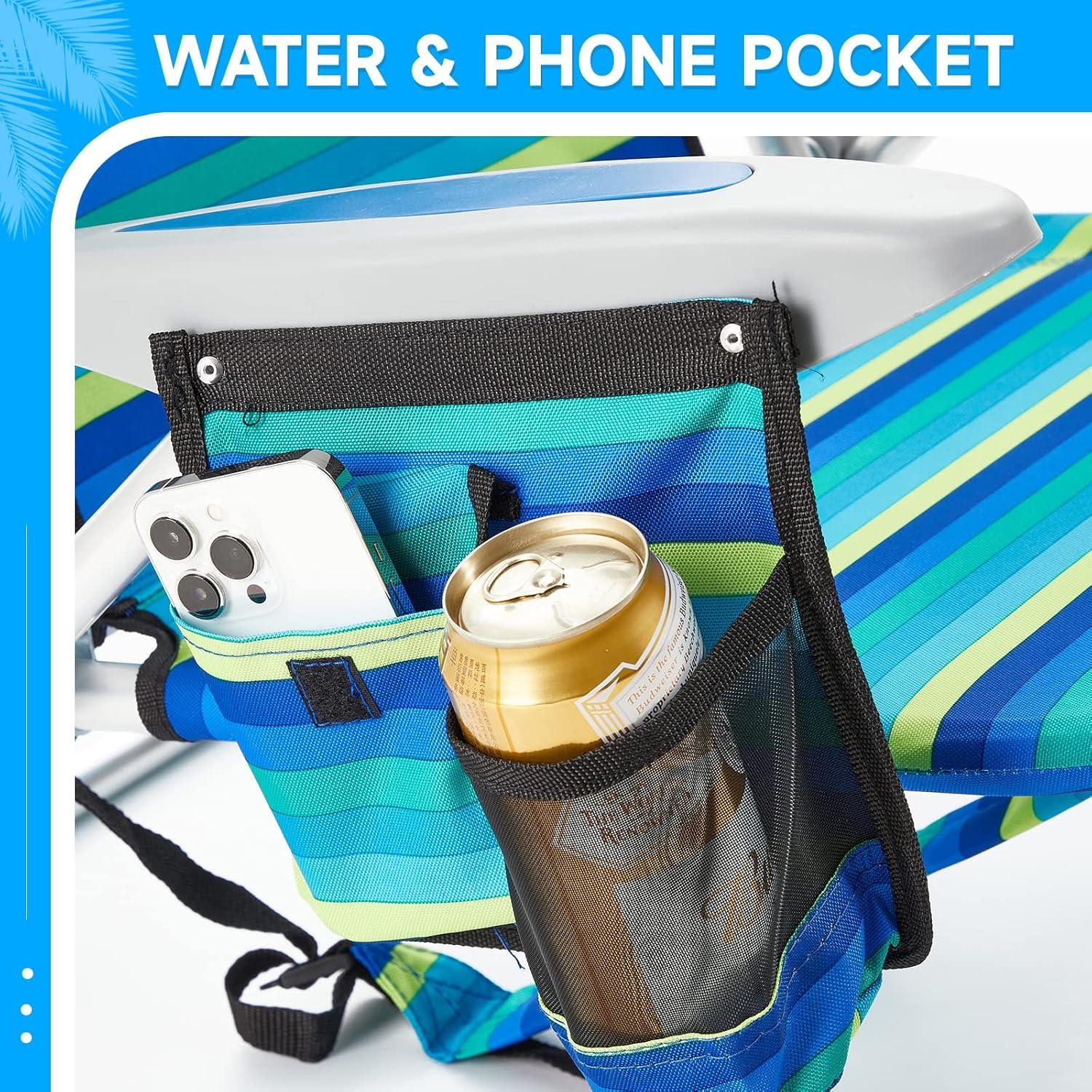 Silla de Playa Plegable Canpsky 2024 Rayas Oceánicas 5 Posiciones