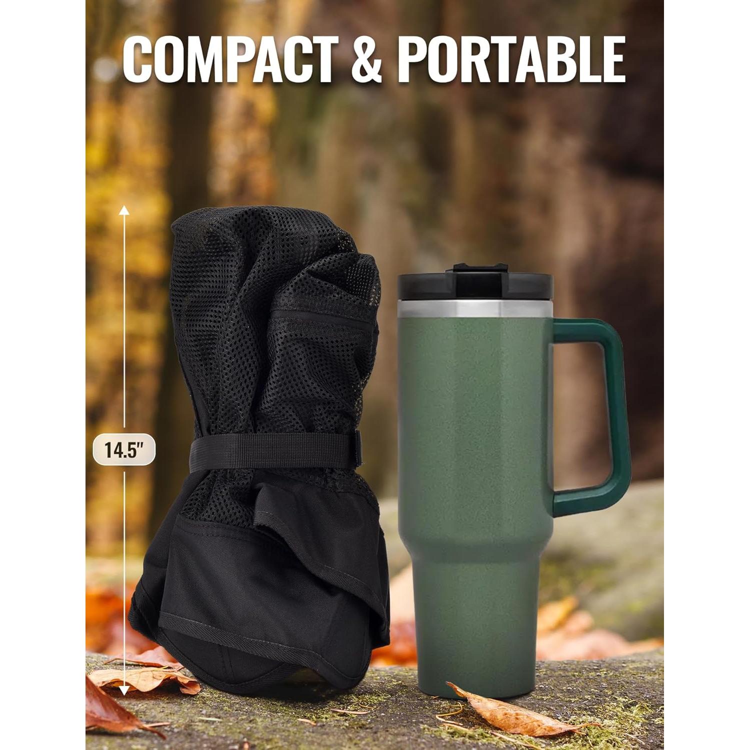 Portable Chairs for Adults Foldable, Fast Setup, Lightweight & Small Folding Chair with Cup Holder, Side Pocket and Carry Bag - Support 350 LBS