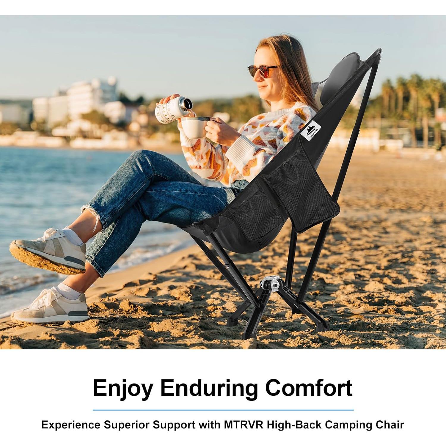 Silla de Camping Plegable MTRVR Alta Resistencia 272 KG