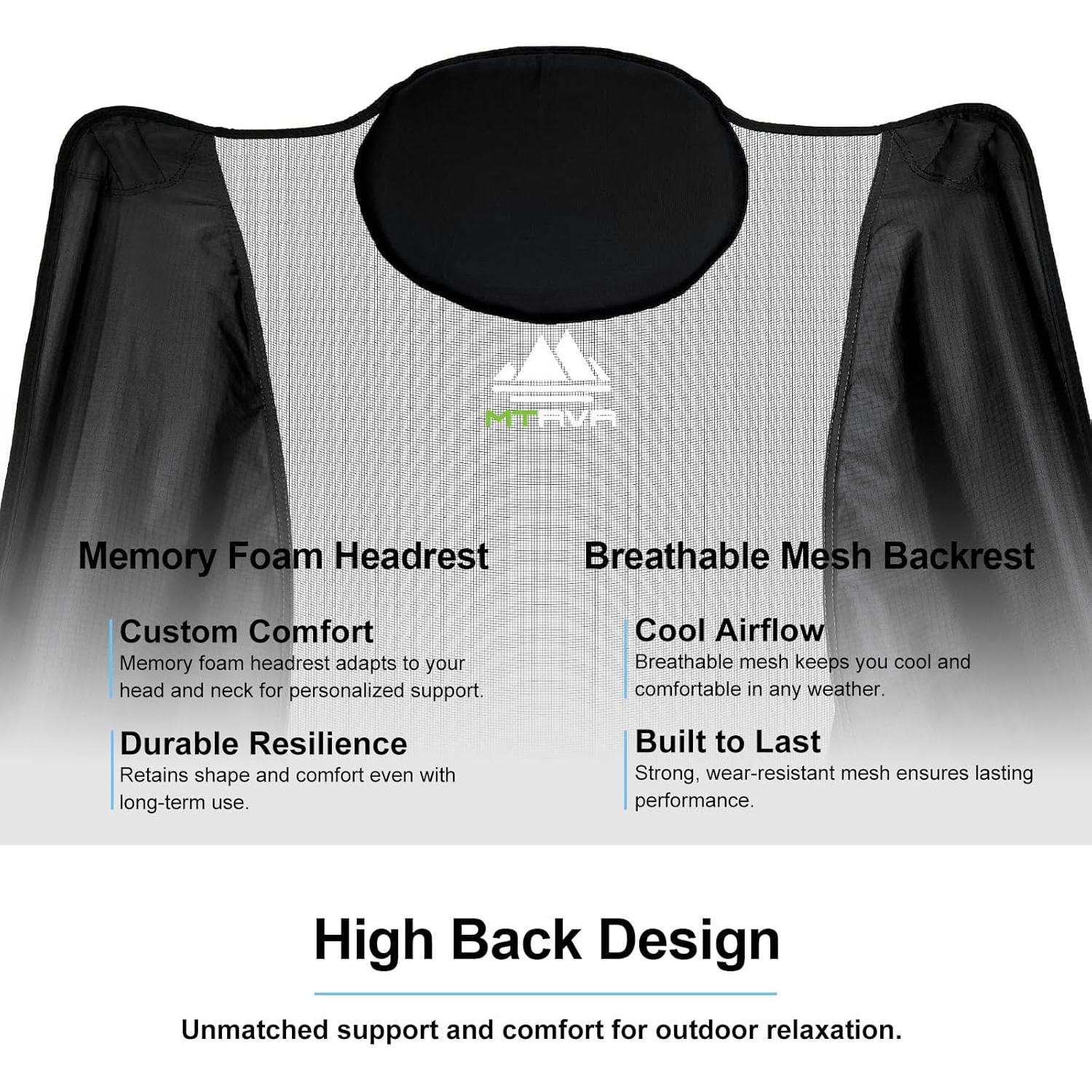 Silla de Camping Plegable MTRVR Alta Resistencia 272 KG