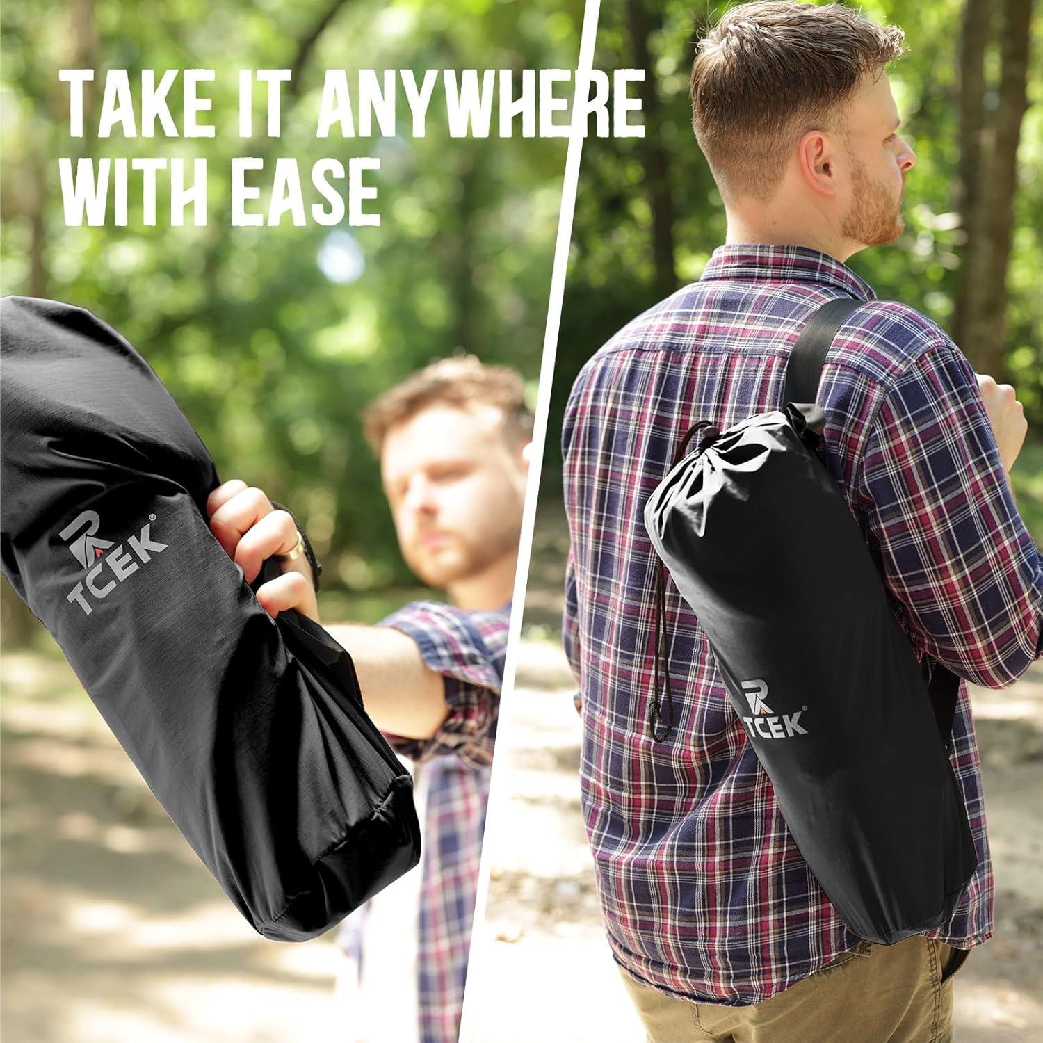 Silla de Camping Plegable TCEK con Respaldo Alto y Giro 360°