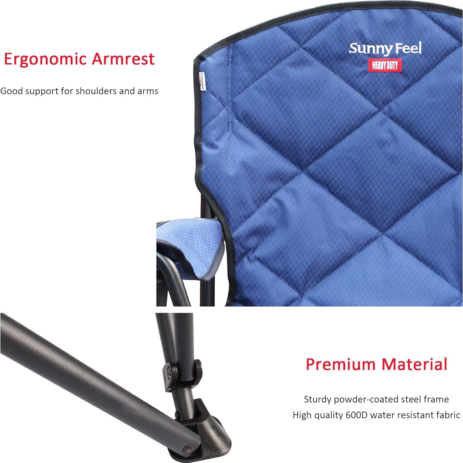 Silla de Camping Plegable SUNNYFEEL XXL 800 LBS Azul Marino