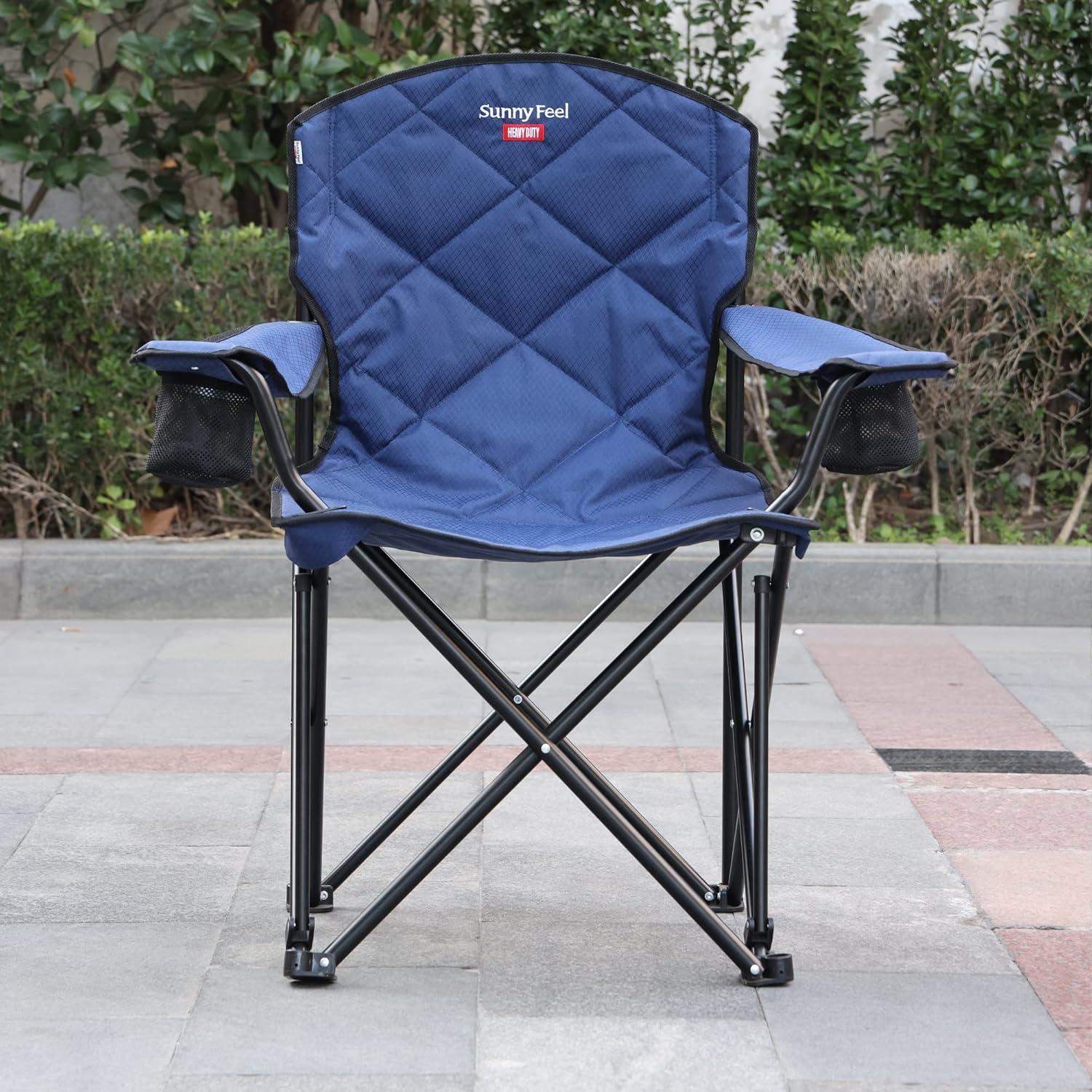 Silla de Camping Plegable SUNNYFEEL XXL 800 LBS Azul Marino