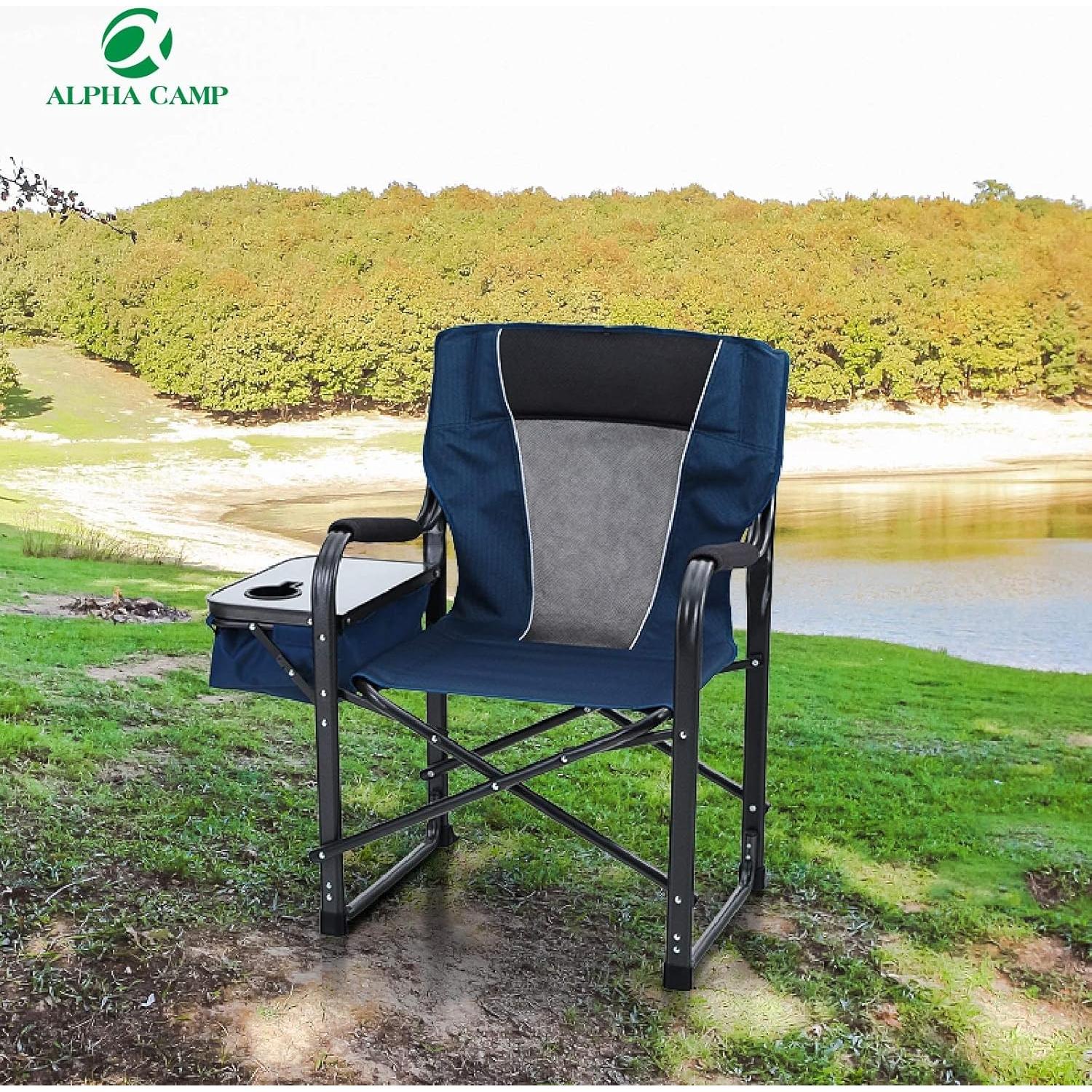 Silla de Director Plegable ALPHA CAMP Azul Respaldo Bajo