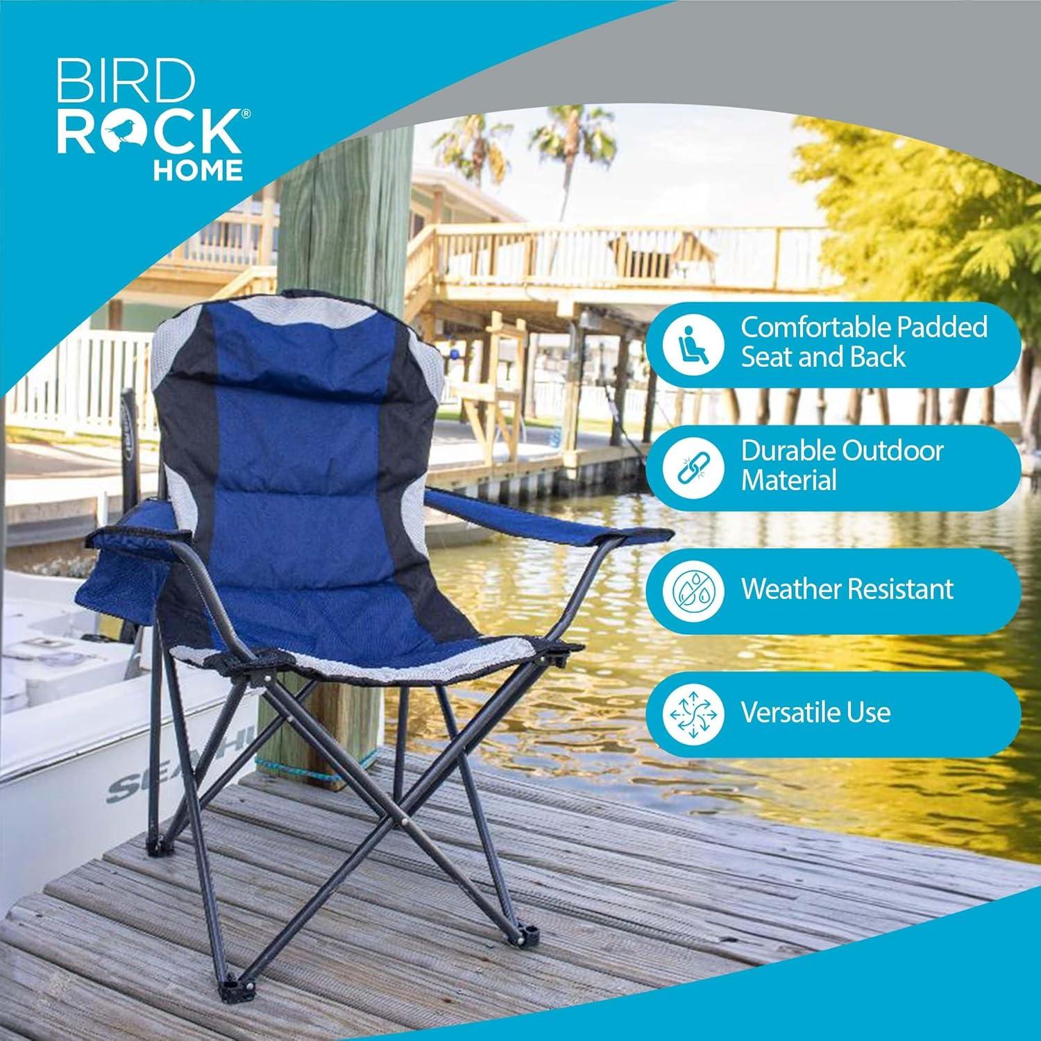 Silla Plegable de Camping Acolchada Internet's Best - Azul Marino