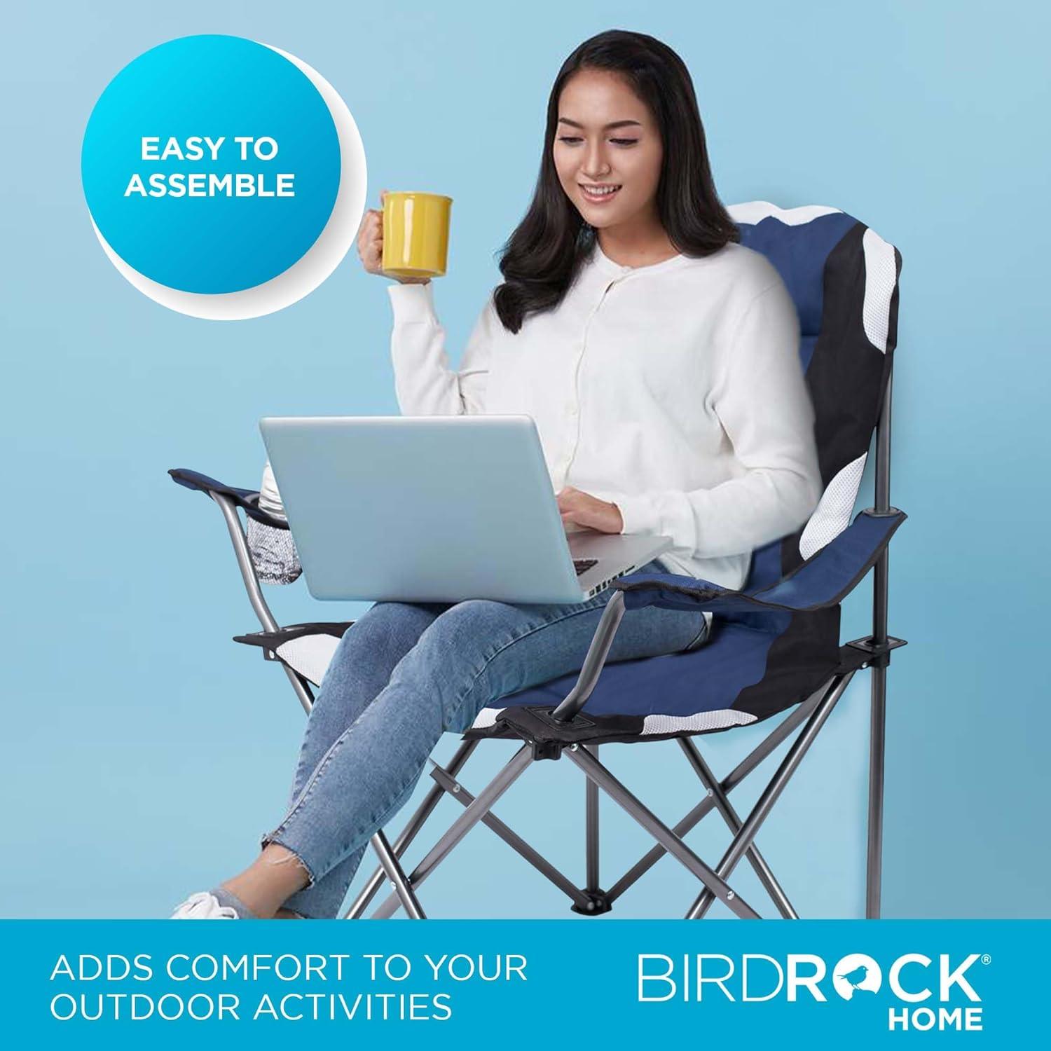 Silla Plegable de Camping Acolchada Internet's Best - Azul Marino