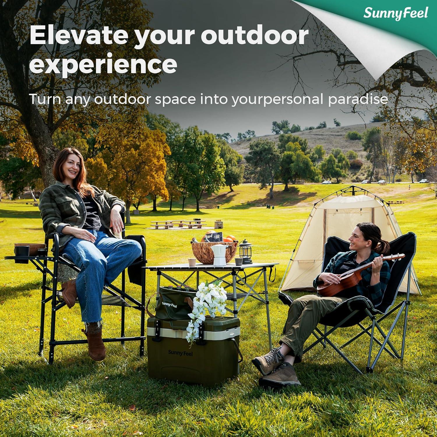 Silla de Camping Plegable SunnyFeel Sobredimensionada 136kg