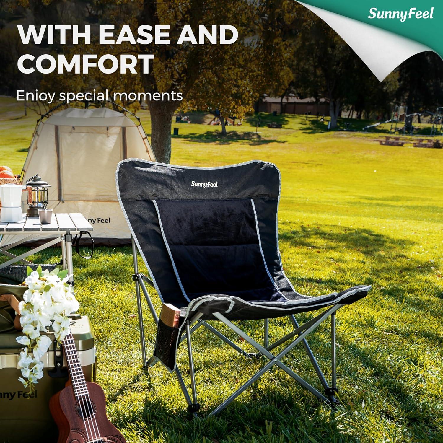 Silla de Camping Plegable SunnyFeel Sobredimensionada 136kg