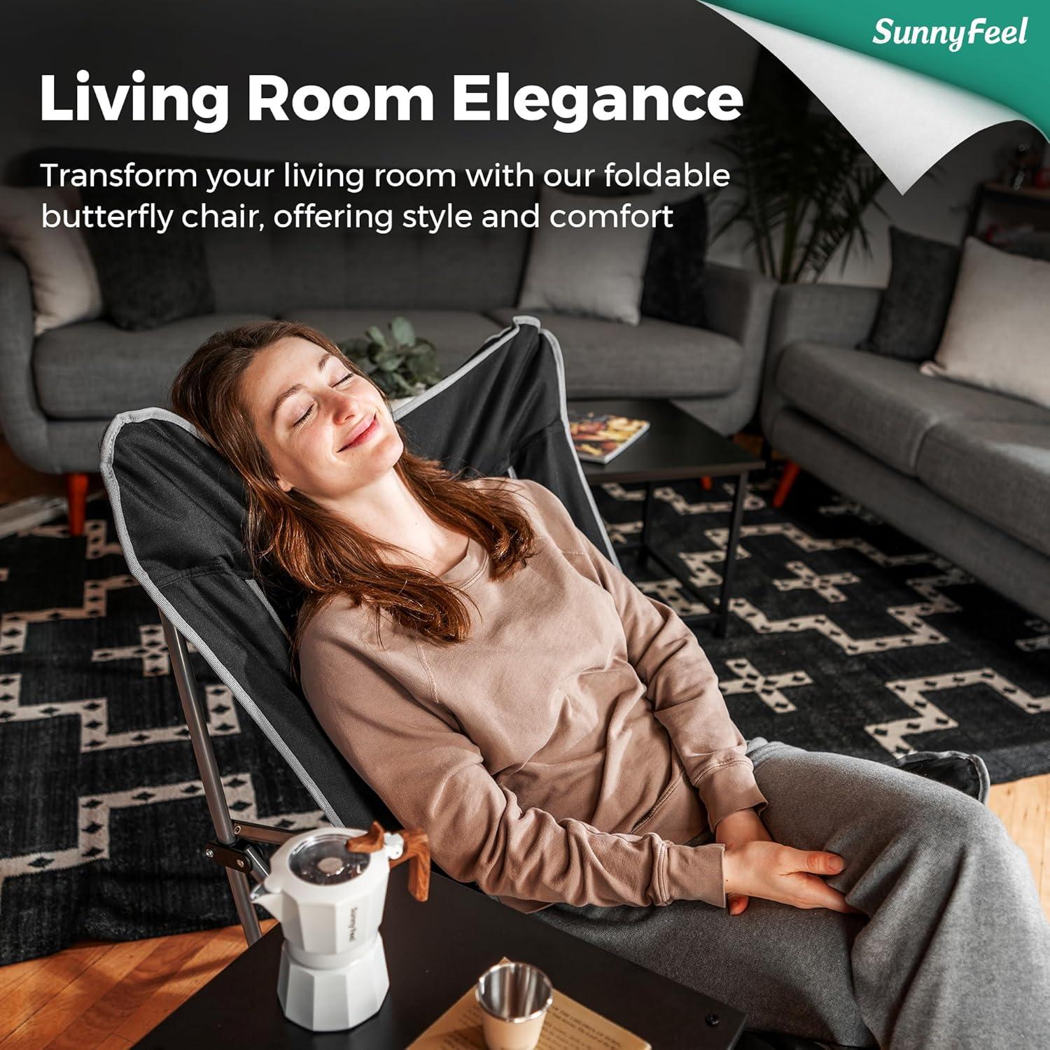 Silla de Camping Plegable SunnyFeel Sobredimensionada 136kg