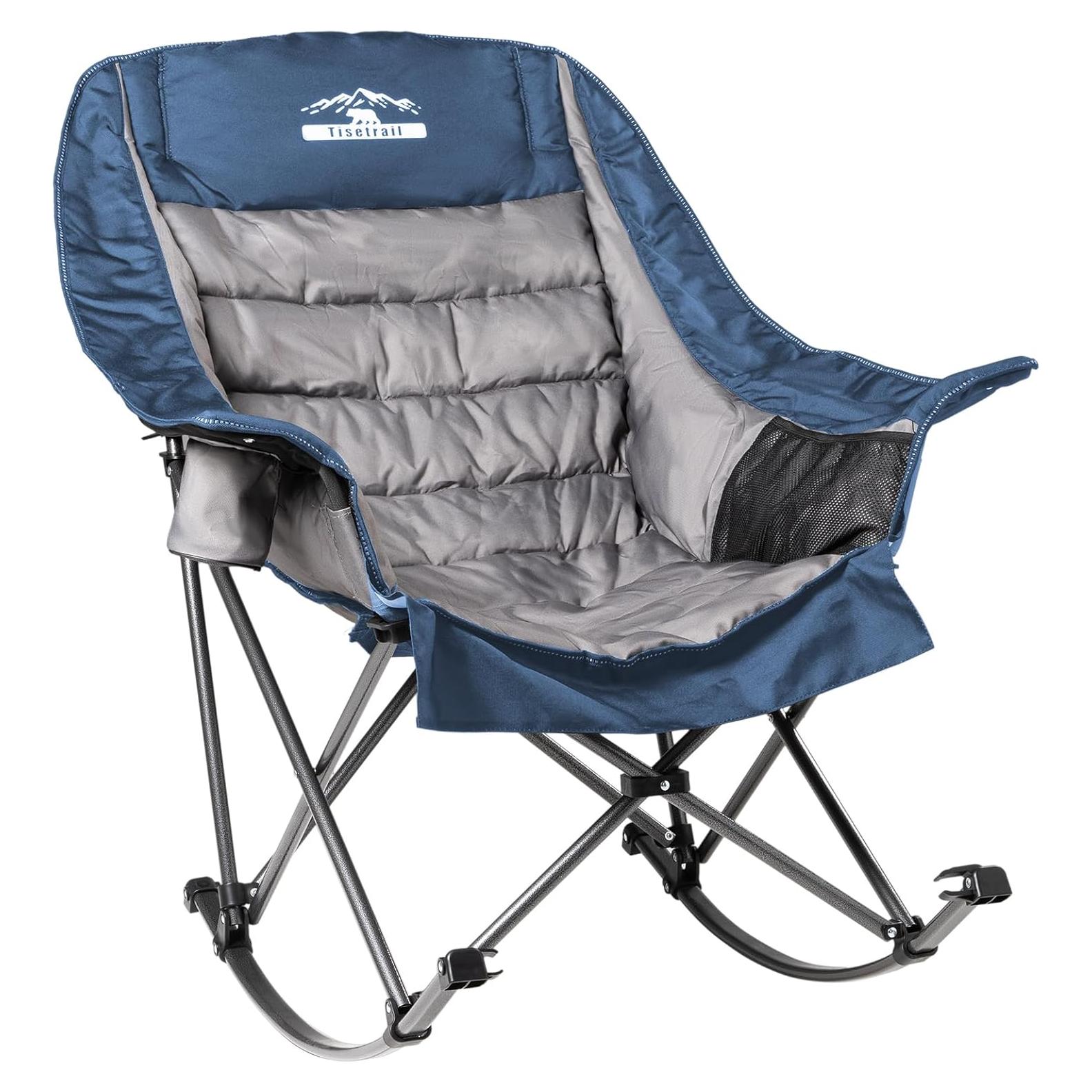 Silla de Camping Tisetrail XL Acolchada Azul y Gris 181kg