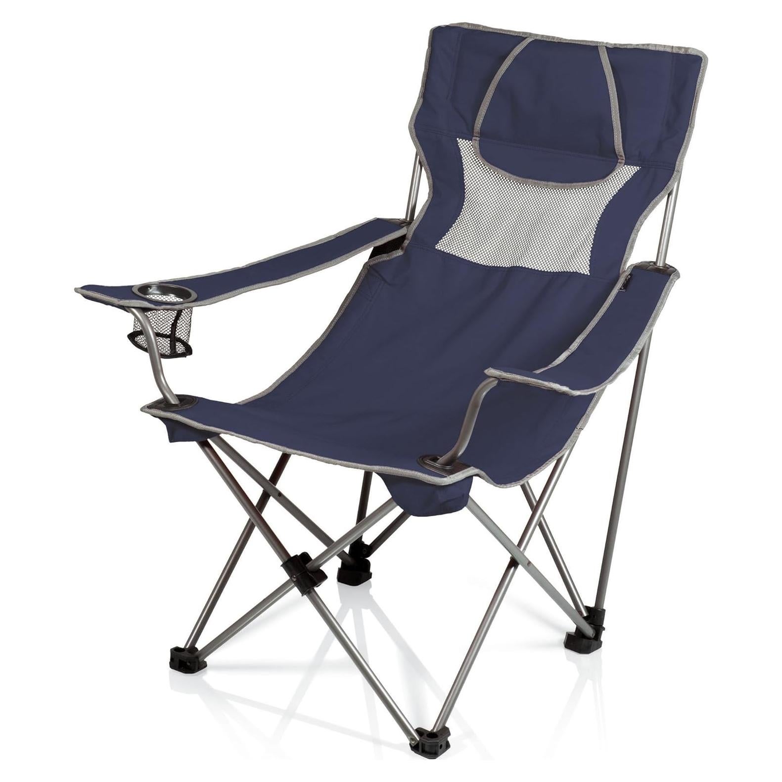 Silla de Camping Plegable PICNIC TIME Marino/Gris 136kg
