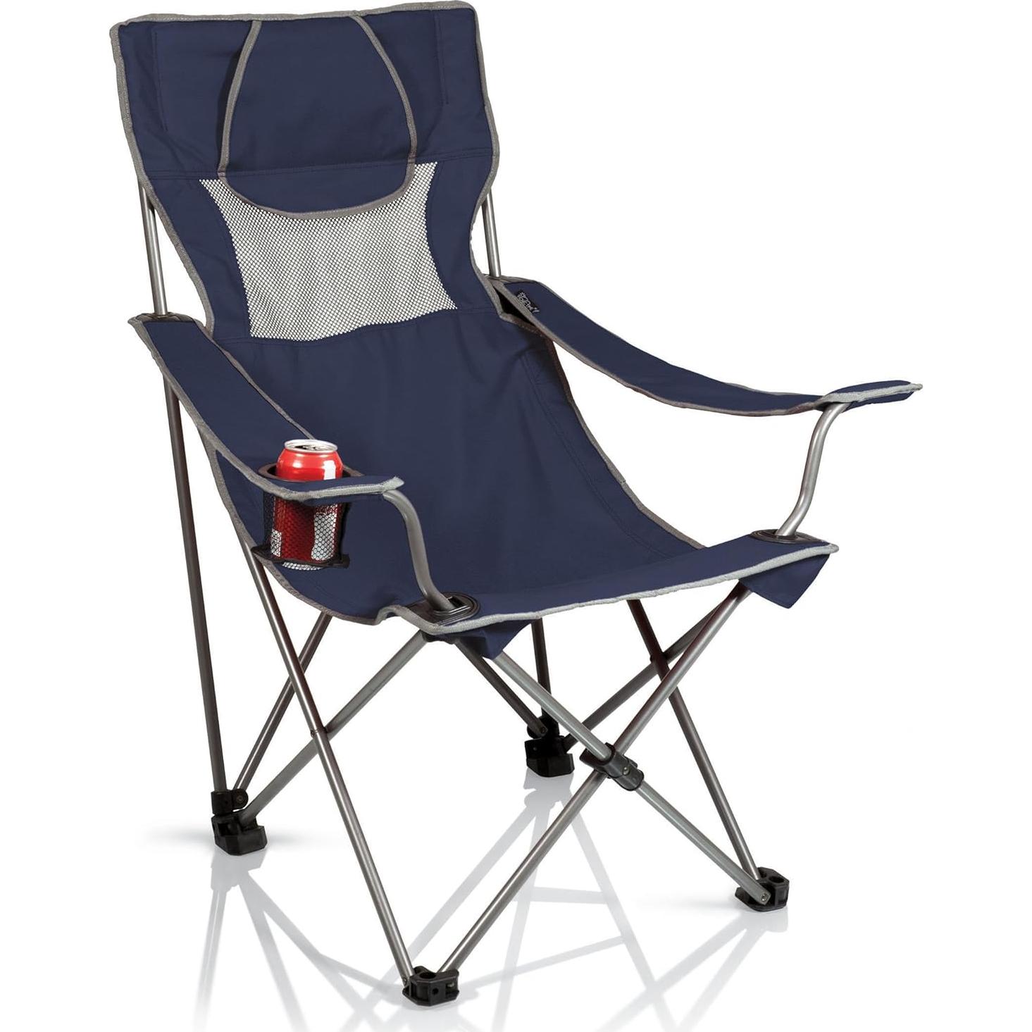 Silla de Camping Plegable PICNIC TIME Marino/Gris 136kg