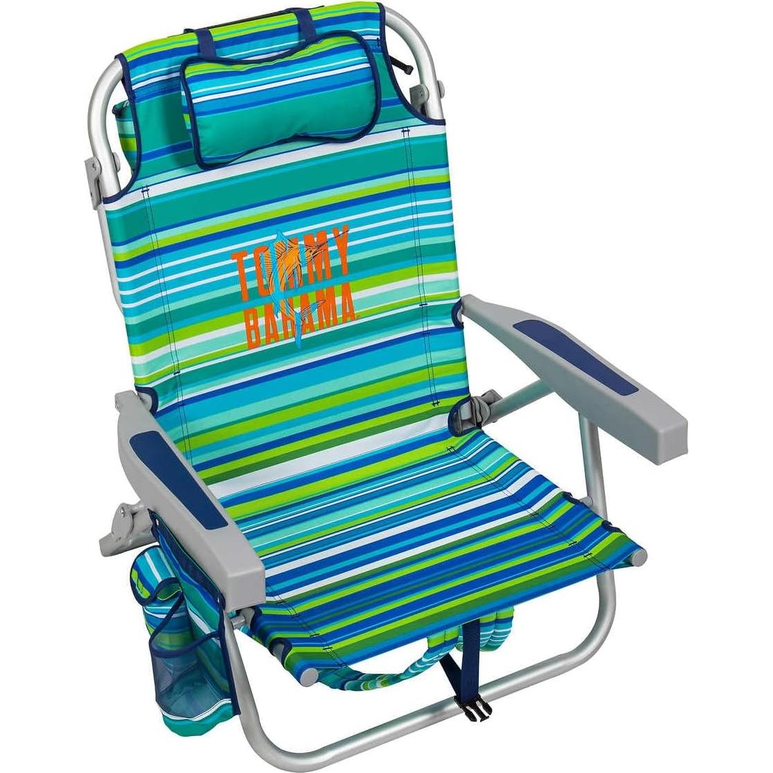 Beach Backpack Chair - Insulated Cooler Pouch - 5 Positions - 2024 Green Edition - New with Storage Pouch and Towel Bar - Enjoy Life in Paradise with The Best Chair