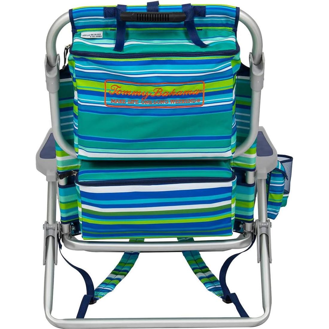 Beach Backpack Chair - Insulated Cooler Pouch - 5 Positions - 2024 Green Edition - New with Storage Pouch and Towel Bar - Enjoy Life in Paradise with The Best Chair