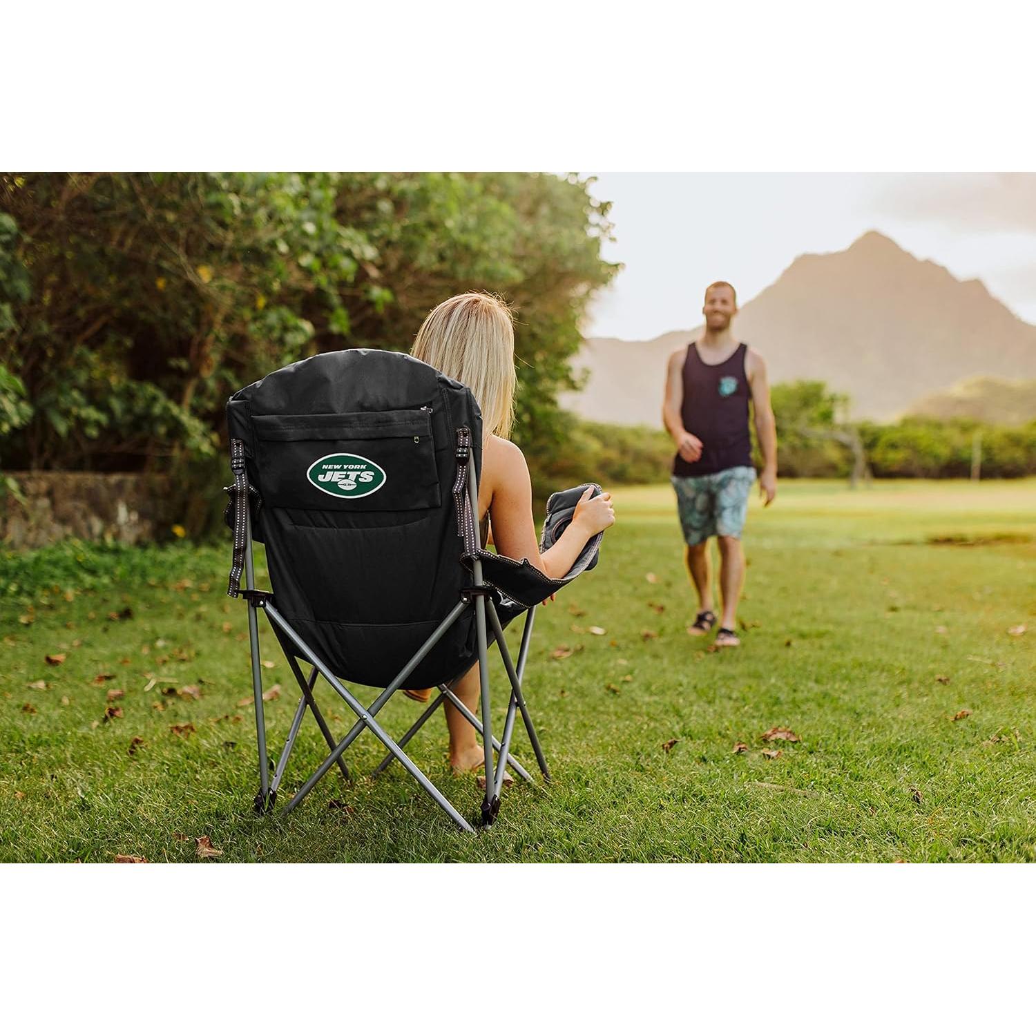 Silla de Camping Reclining NFL New York Jets - Plegable y Acolchada