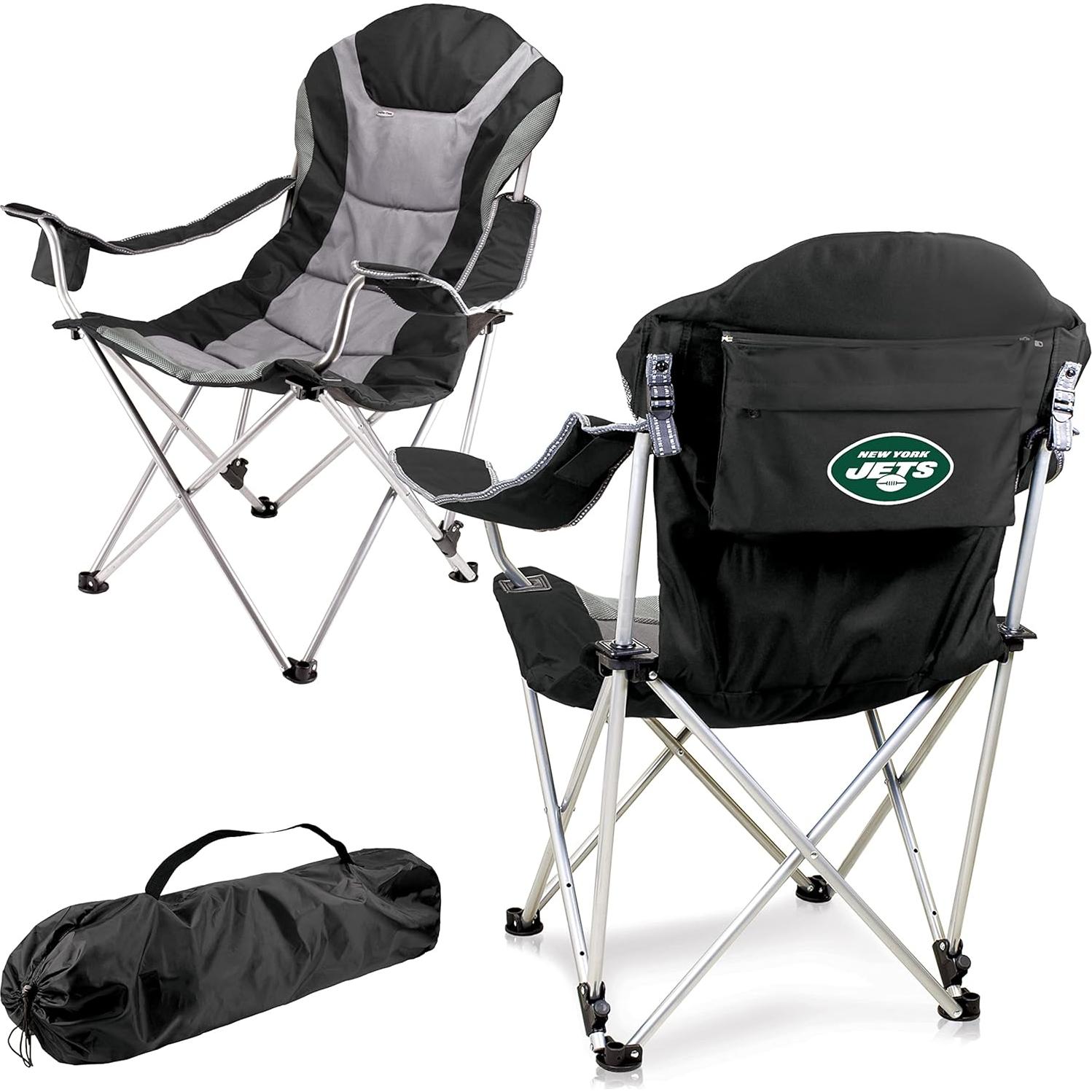 Silla de Camping Reclining NFL New York Jets - Plegable y Acolchada