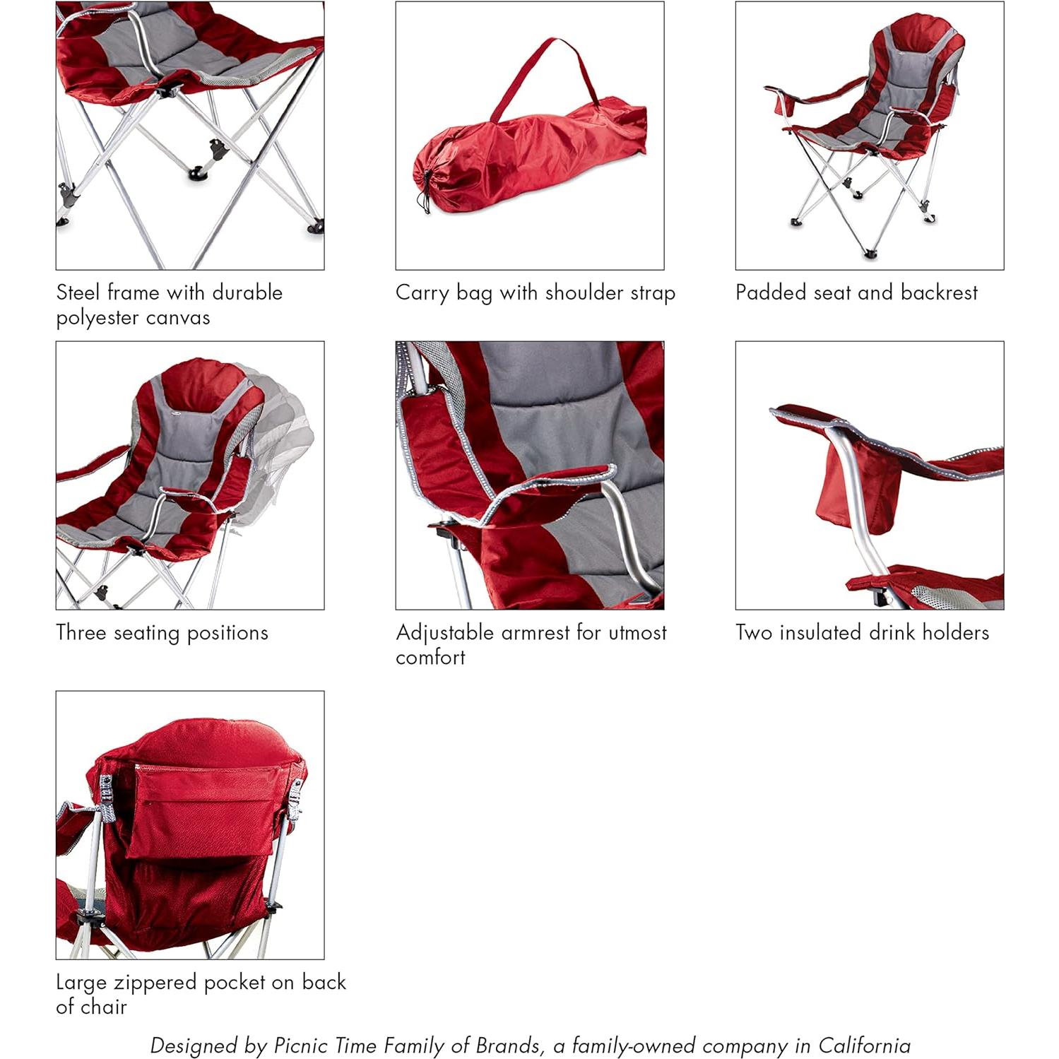 Silla de Camping Reclining NFL New York Jets - Plegable y Acolchada