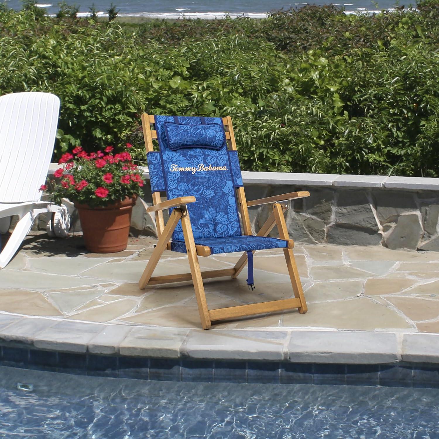 Silla de Playa Plegable Tommy Bahama 3 Posiciones Azul