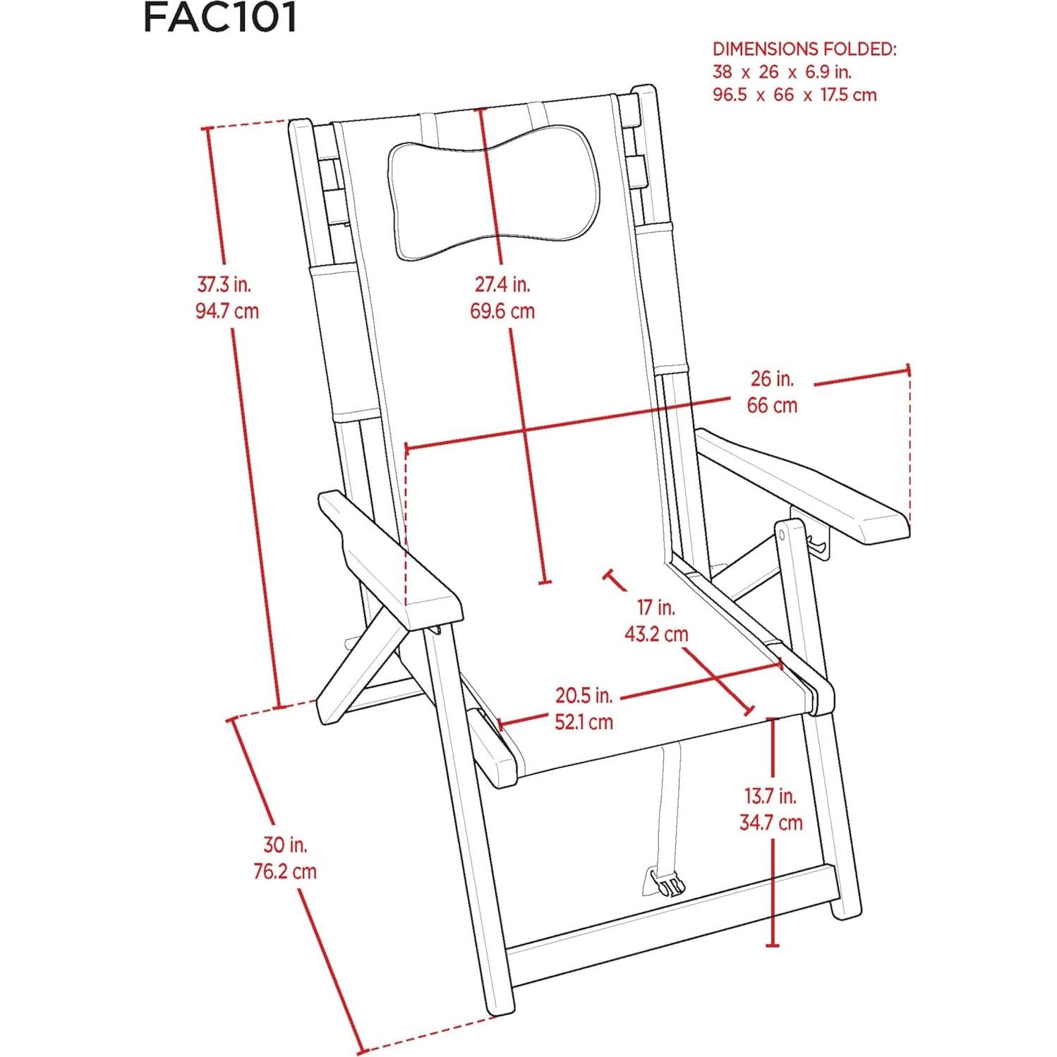 Silla de Playa Plegable Tommy Bahama 3 Posiciones Azul