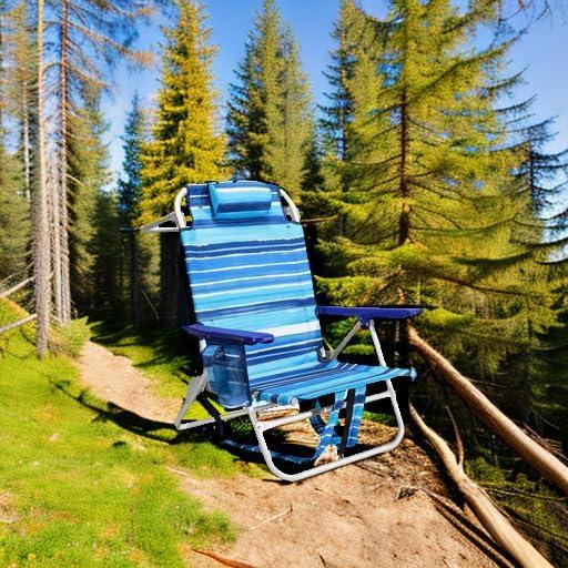 Silla de Playa Plegable LEMBRI Azul con Respaldo Ajustable